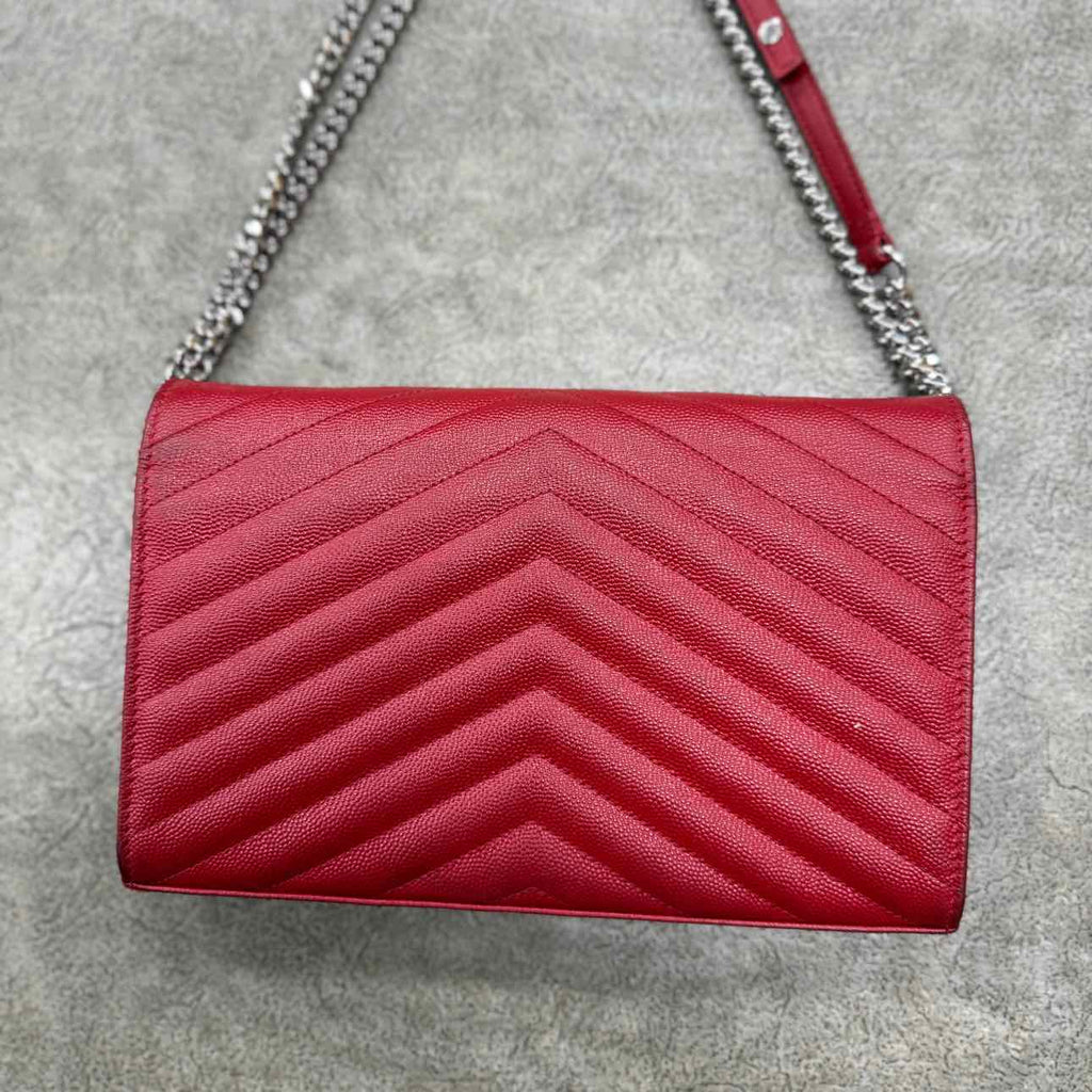 Saint Laurent Shoulder Bag "QUILTED" Used Red