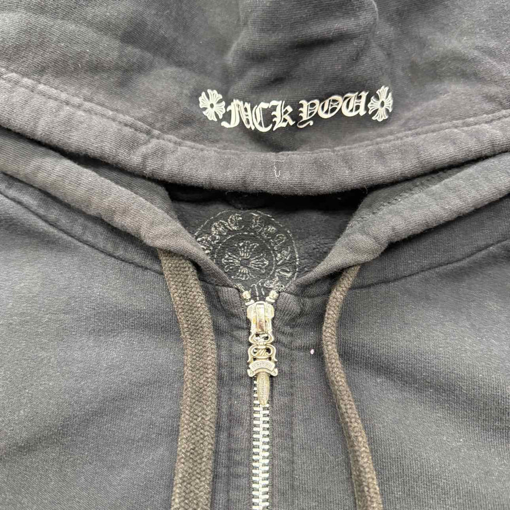 Chrome Hearts Zip Up "VERTICAL LOGO" Black Used Size 2XL