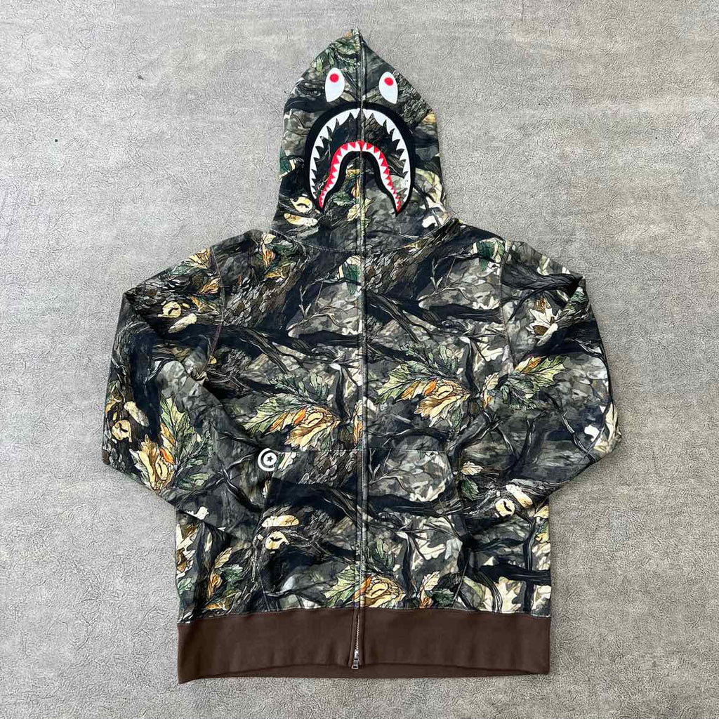 Bape Zip Up "TREE CAMO" Olive New Size XL