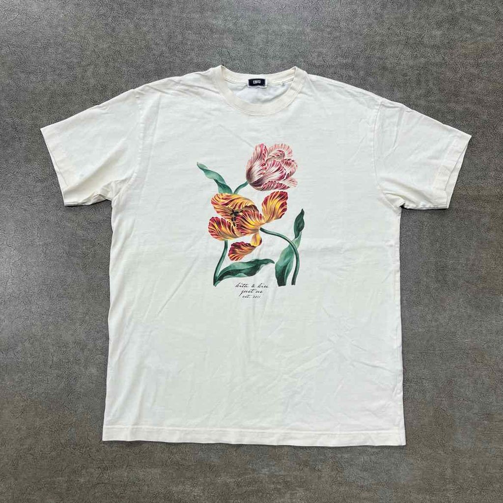 Kith T-Shirt "TULIP" Cream Used Size L