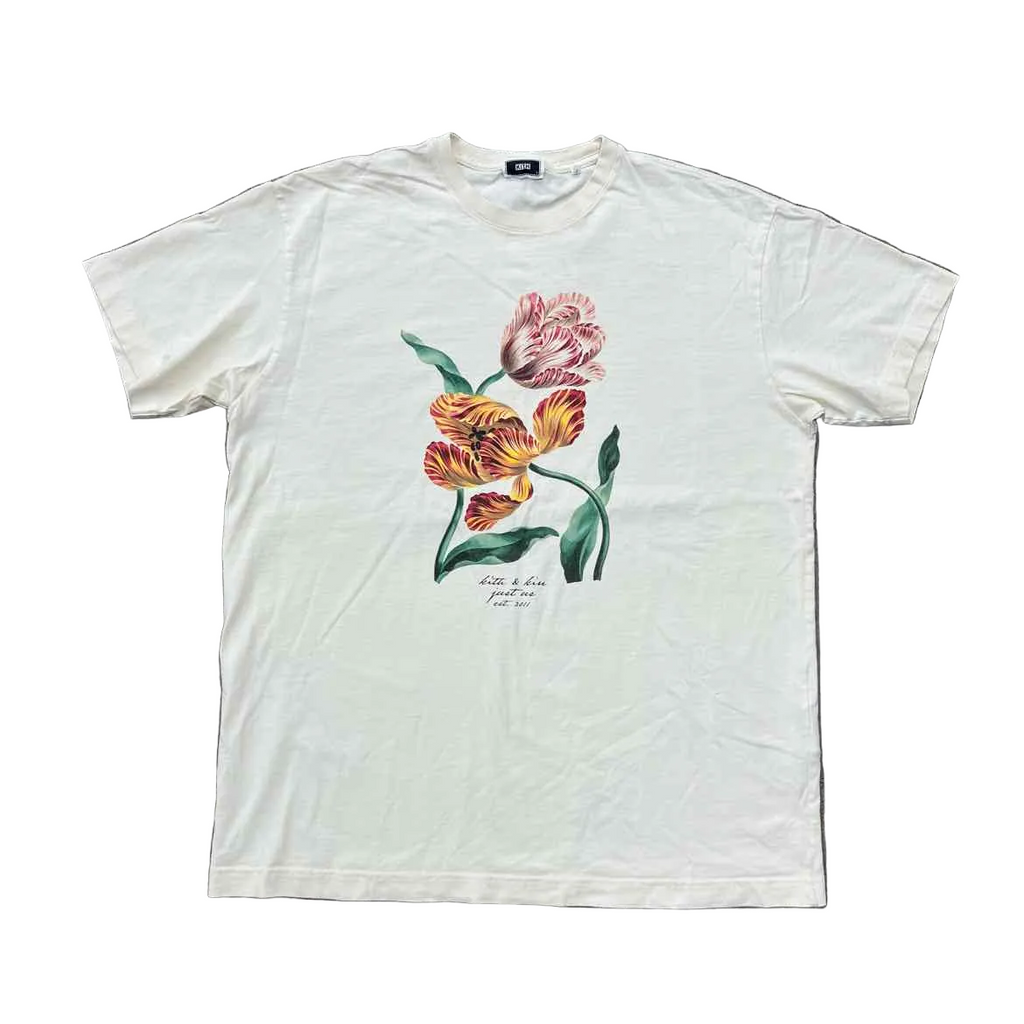 Kith T-Shirt "TULIP" Cream Used Size L