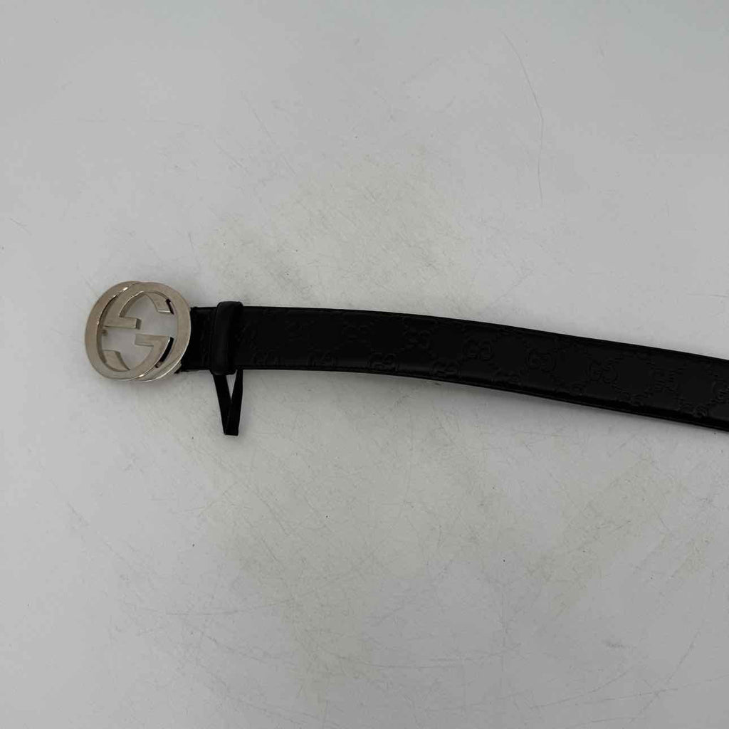 Gucci Belt "SILVER BUCKLE" Used Black Size 46
