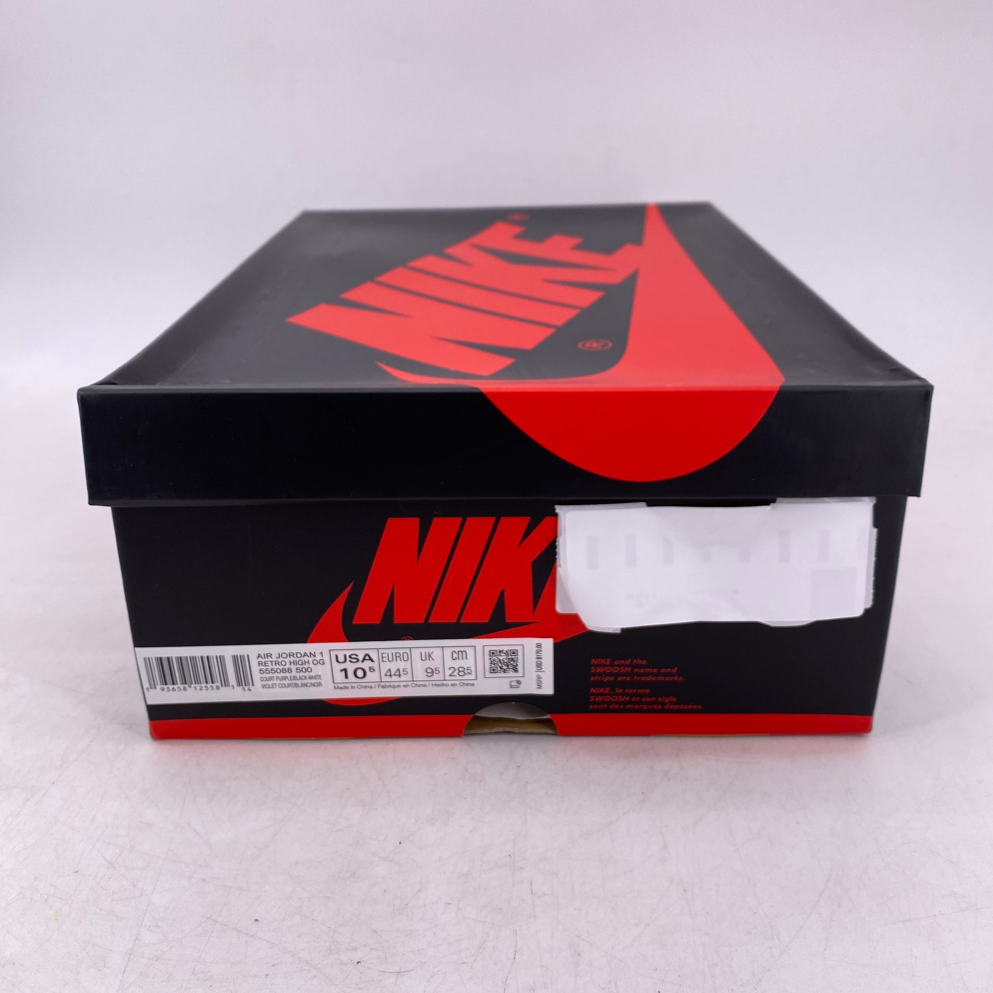 Air Jordan 1 Retro High OG &quot;Court Purple 2.0&quot; 2020 New Size 10.5