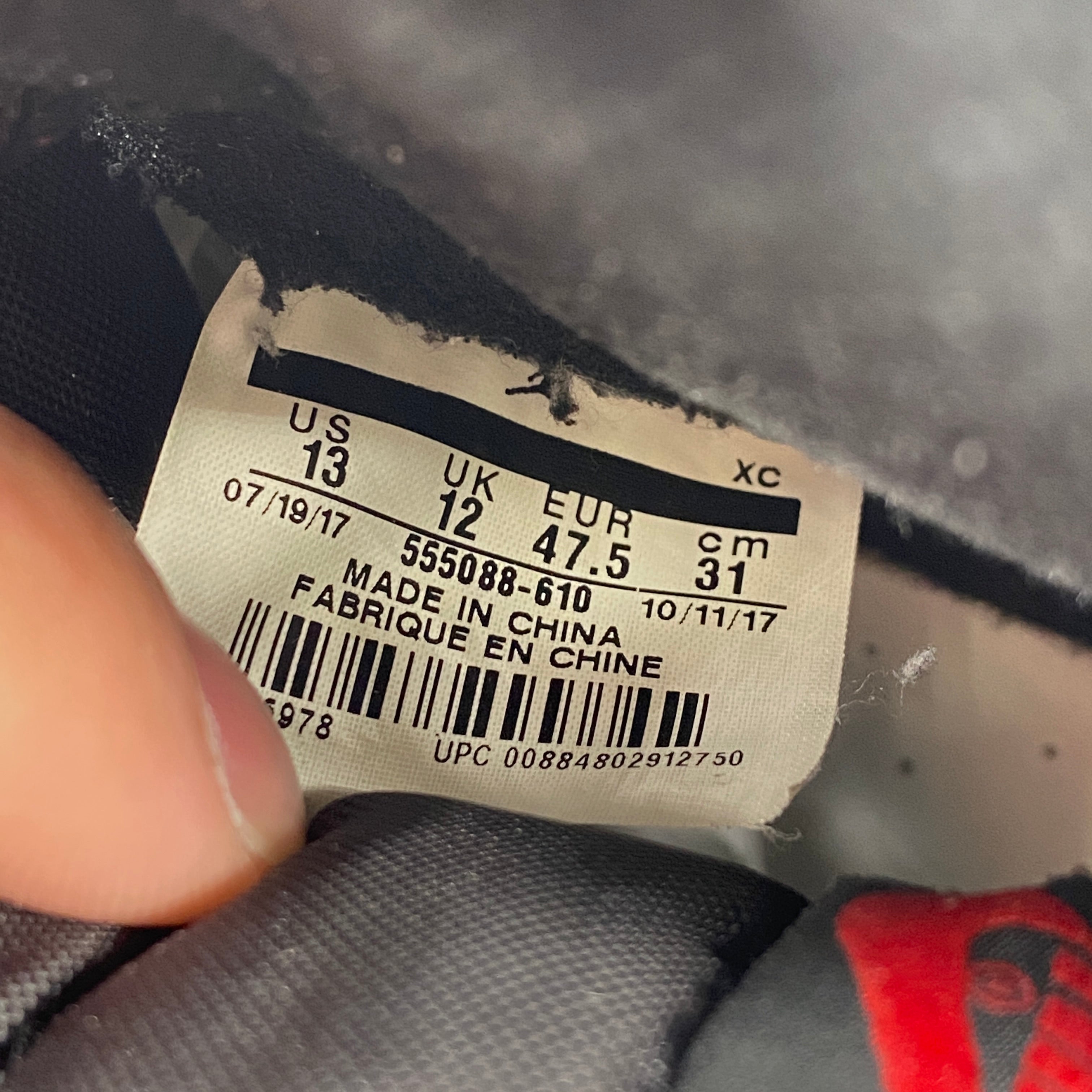 Air Jordan 1 Retro High OG &quot;BRED TOE&quot; 2018 Used Size 13
