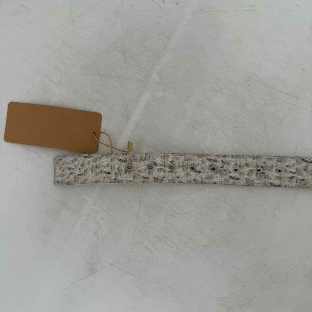 Dior Belt "OBLIQUE" Used White Size 32