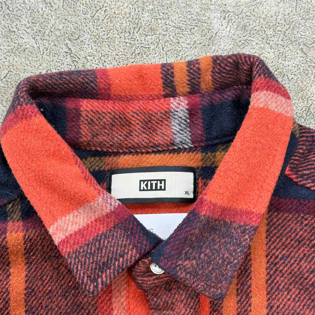 Kith Jacket "PLAID PRINT" Orange Used Size XL