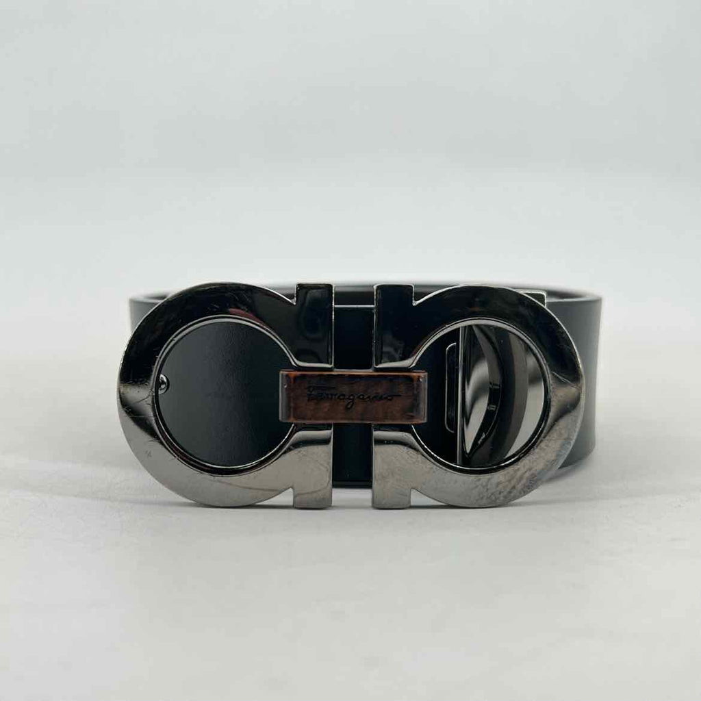Salvatore Ferragamo Belt "LOGO" Used Black Size 34