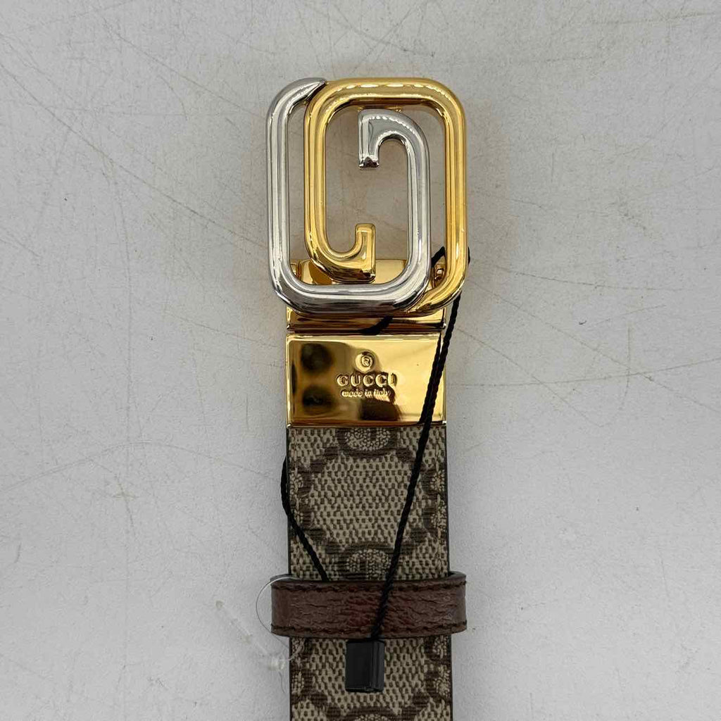 Gucci Belt "GG MONOGRAM" New Brown Size 32 (W)