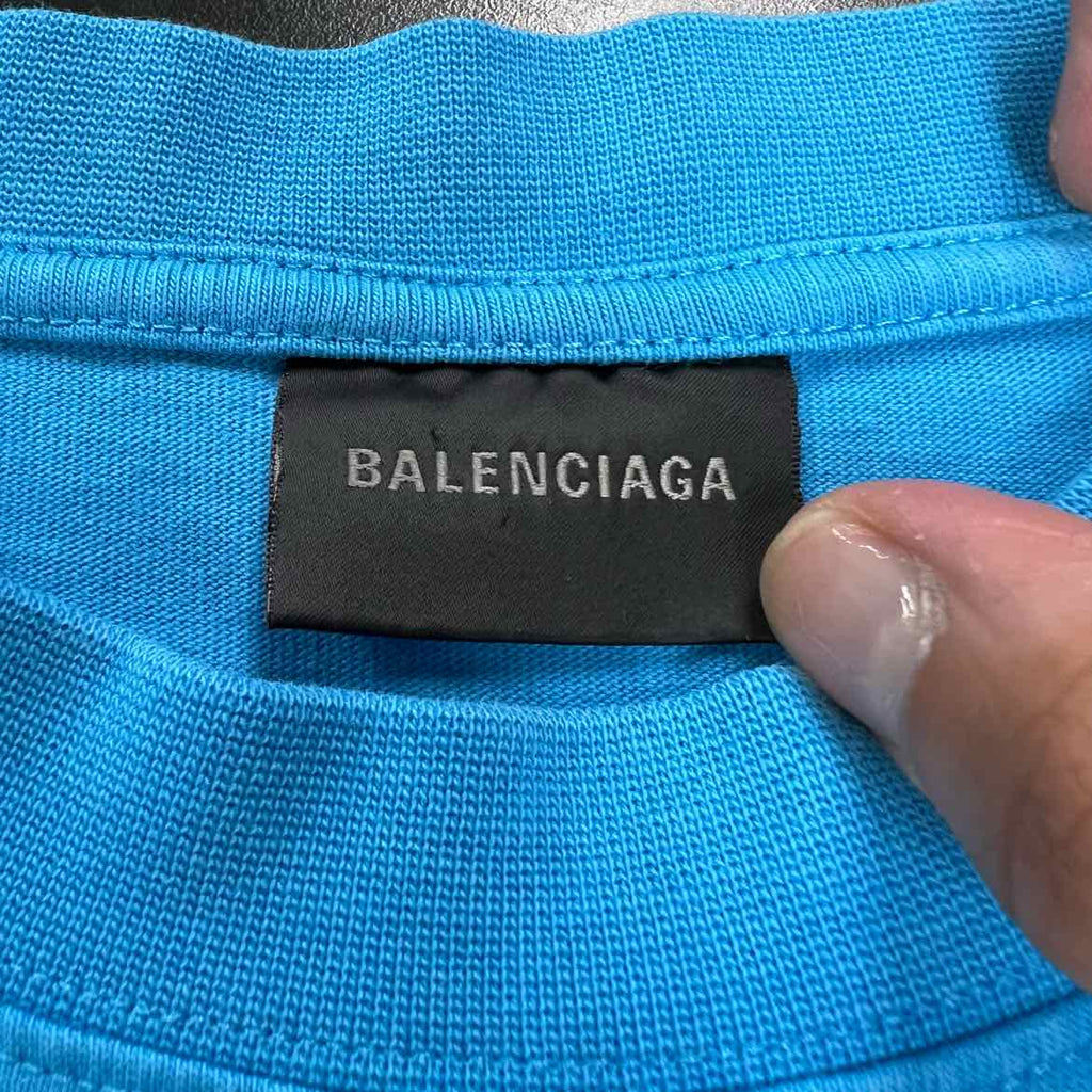 Balenciaga T-Shirt "CAMPAIGN" Blue Used Size M