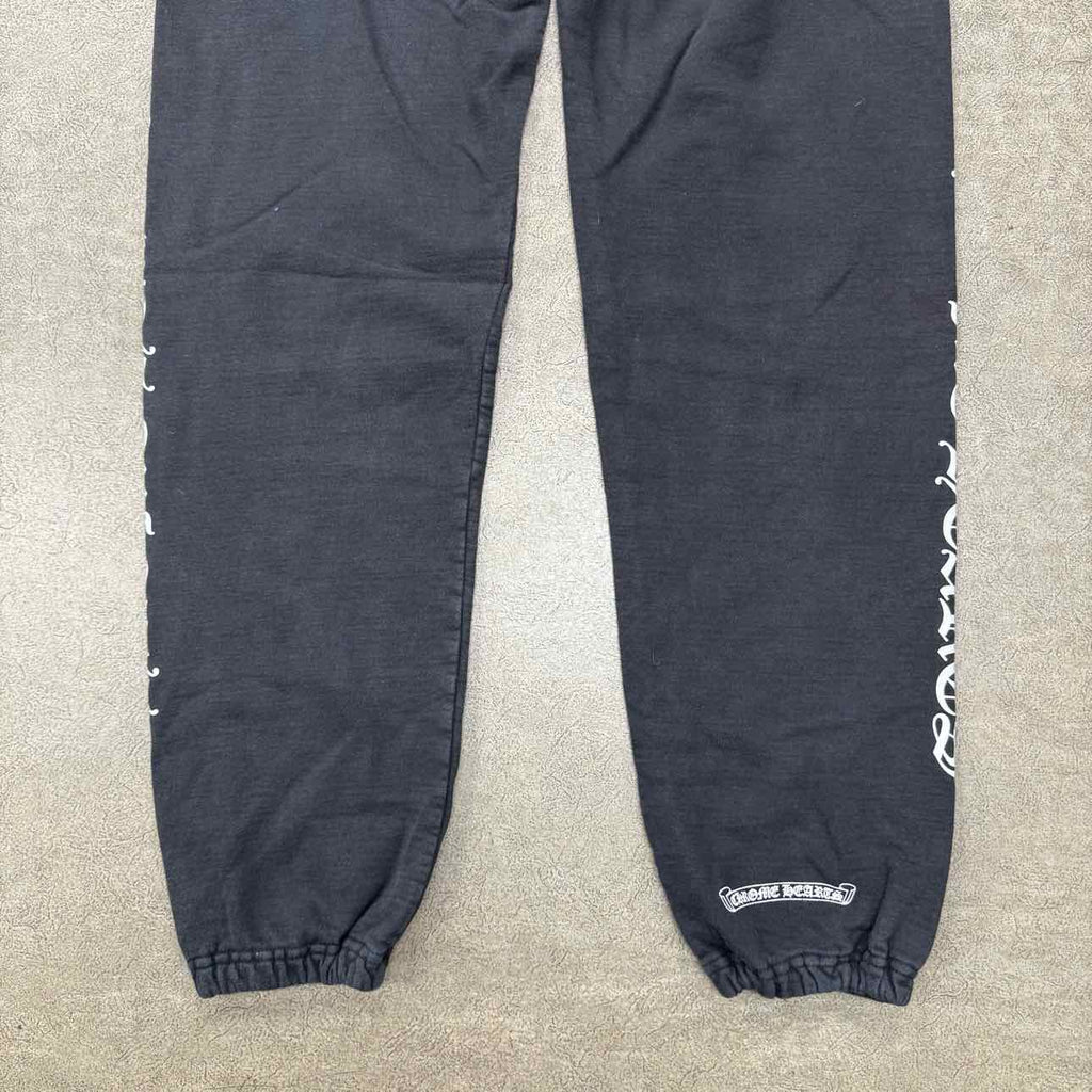 Chrome Hearts Sweatpants "VERTICAL LOGO" Black Used Size XL