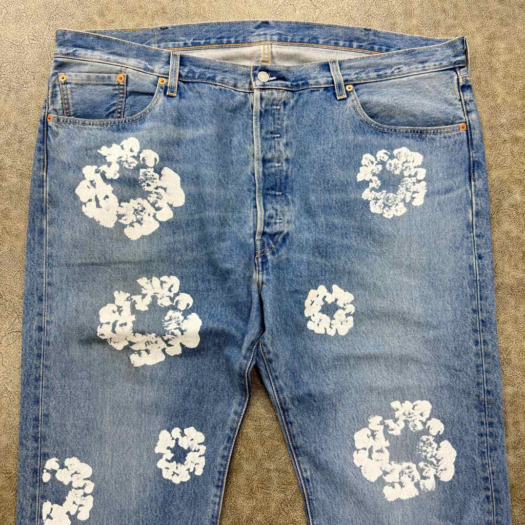 Denim Tears Jeans "COTTON WREATH" Blue Used Size 42