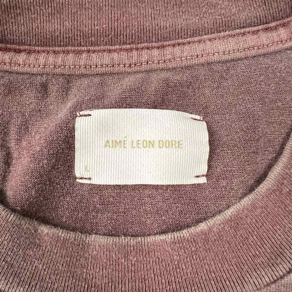 Aime Leon Dore T-Shirt "SCRIPT" Brown Used Size L