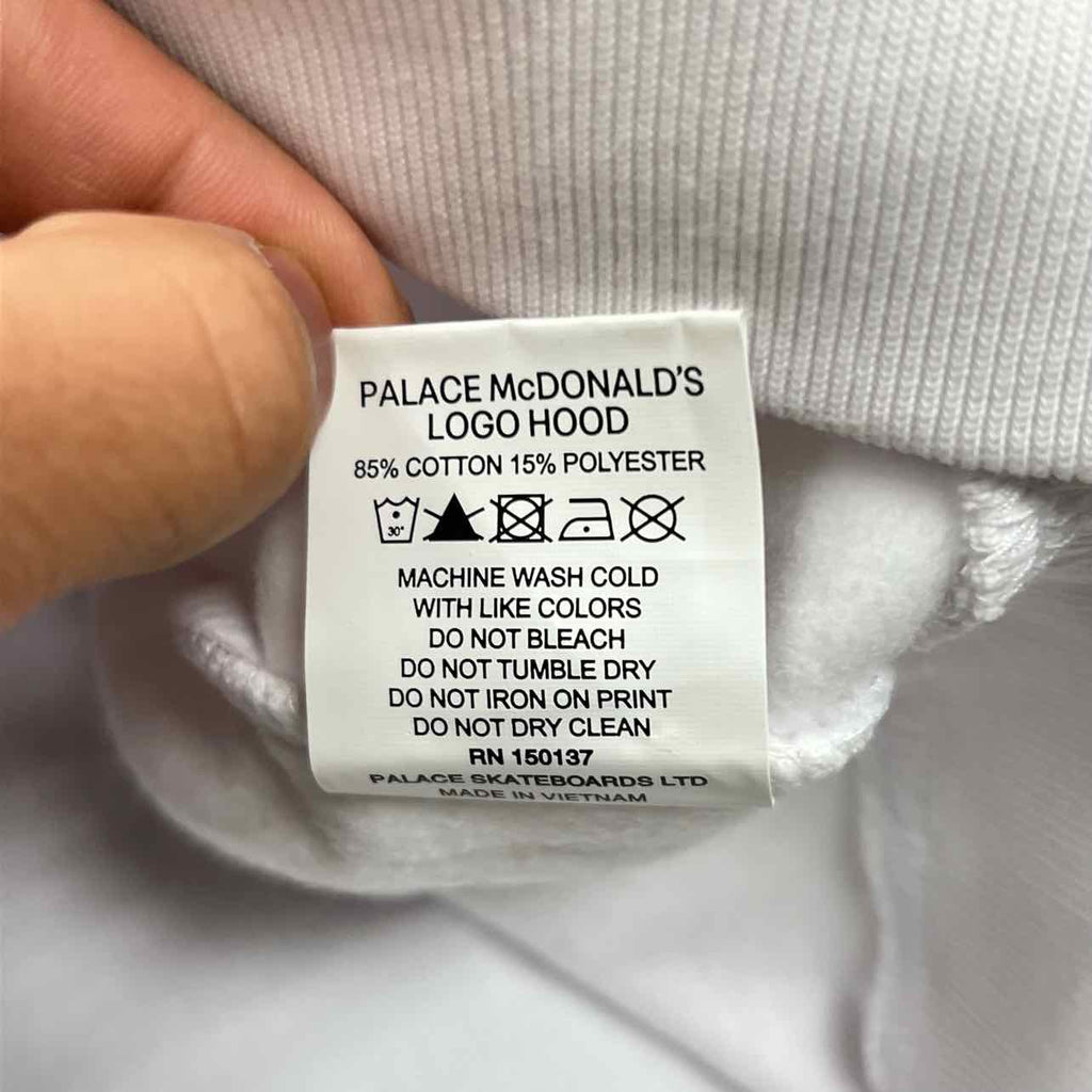Palace Hoodie "PALACE X MCDONALDS" White New Size M