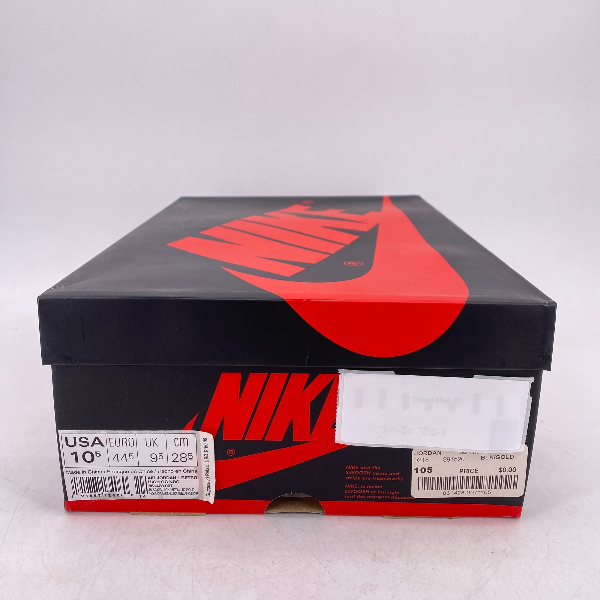 Air Jordan 1 Retro High OG &quot;Gold Toe&quot; 2018 New Size 10.5
