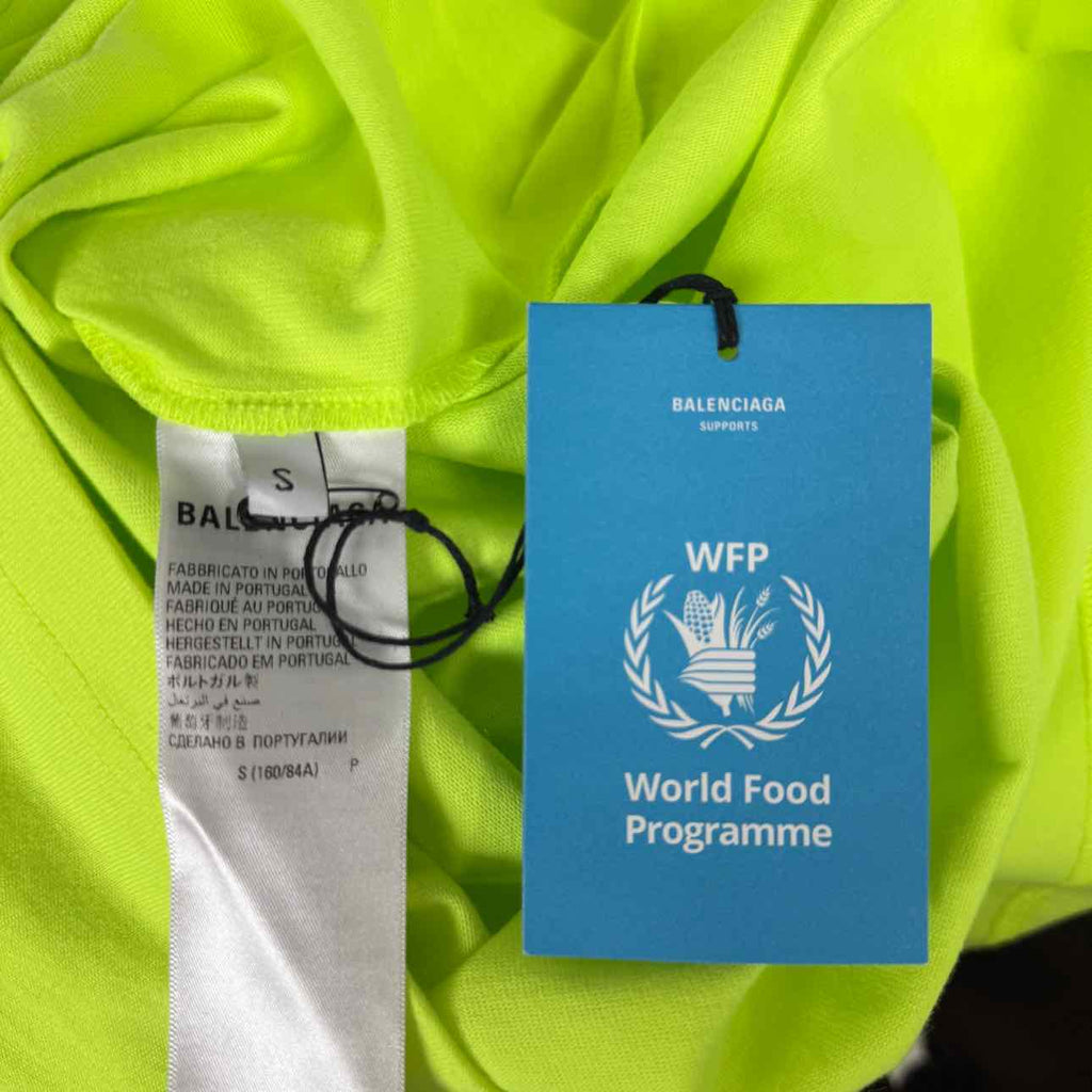 Balenciaga T-Shirt "WFP" Neon New Size S