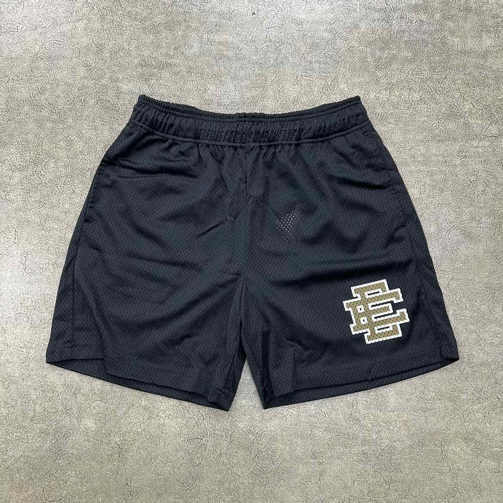 Eric Emanuel Mesh Shorts "BASIC LOGO" Ebony New Size M