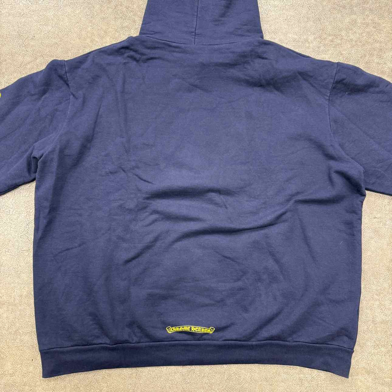 Chrome Hearts Hoodie &quot;VERTICAL LOGO&quot; Navy Used Size XL