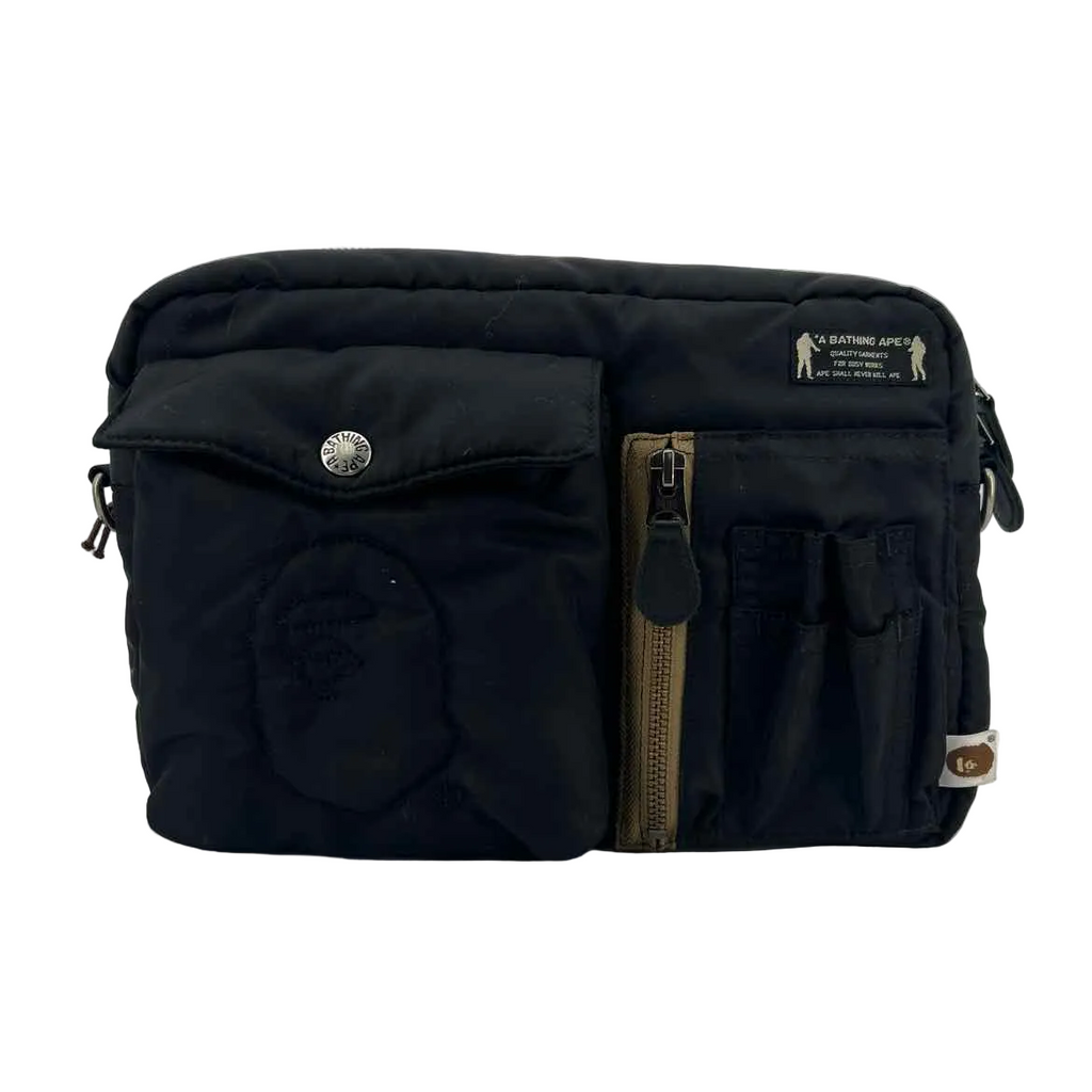 Bape Shoulder Bag "PADDED" Used Black Size OS