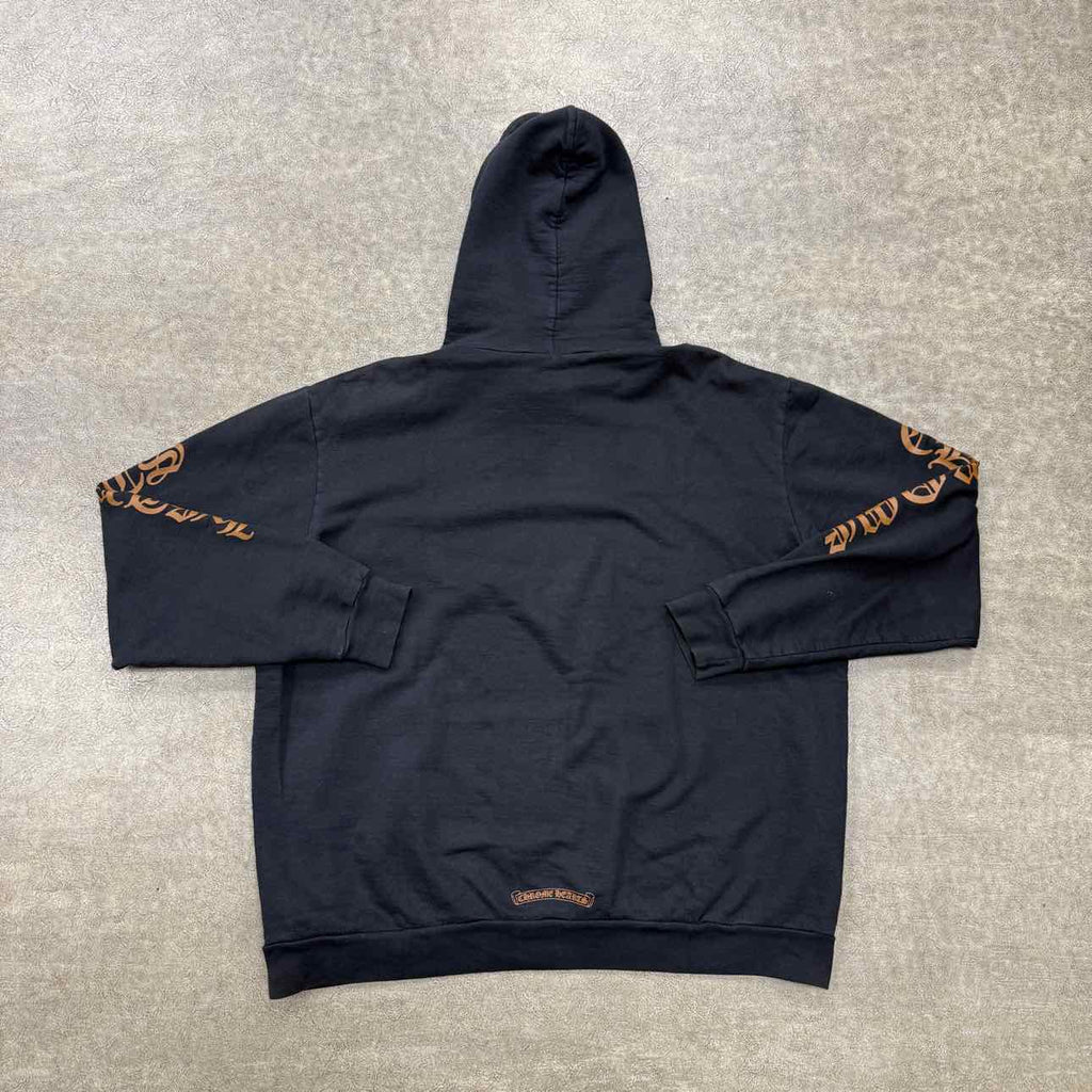 Chrome Hearts Hoodie "VERTICAL LOGO" Brown Used Size XL