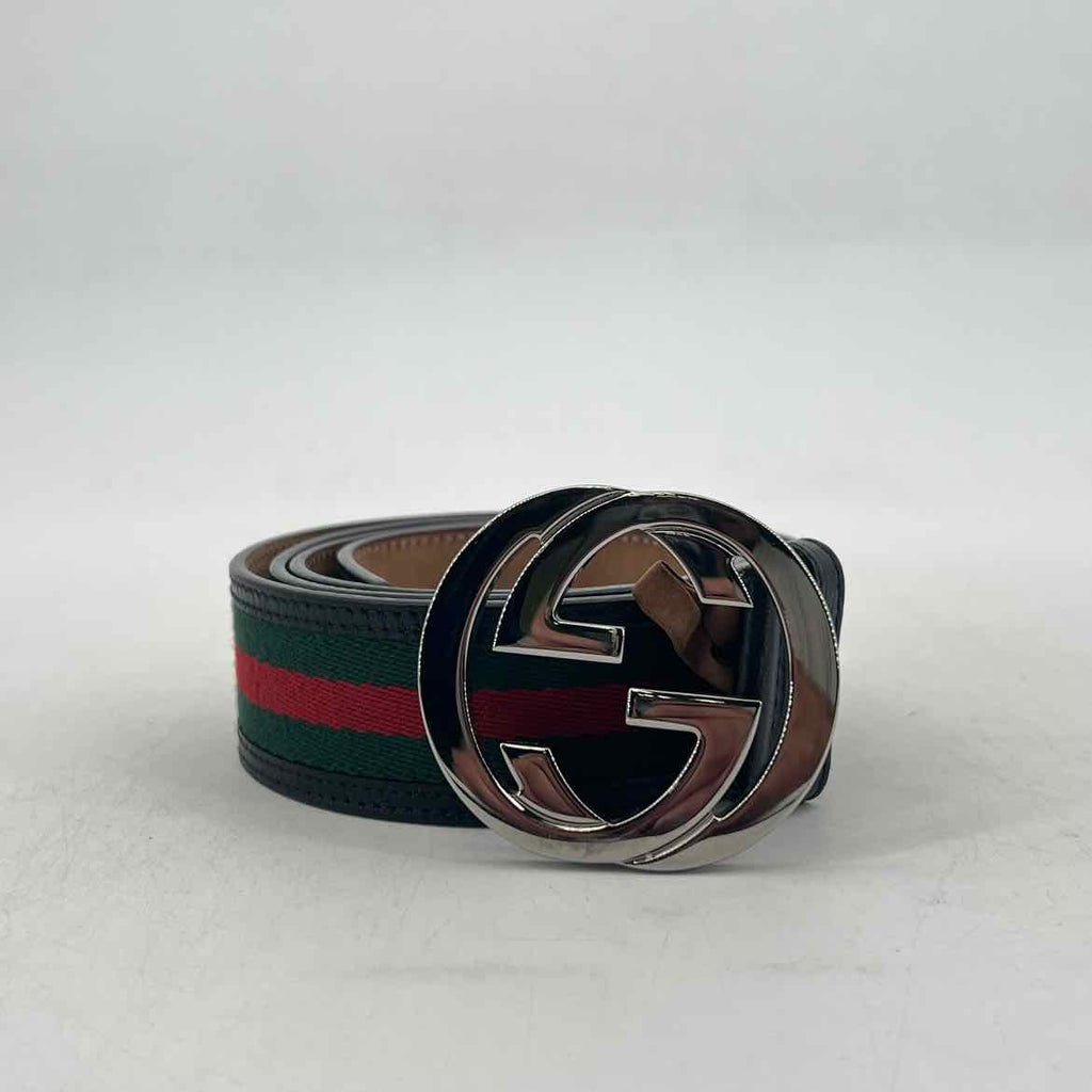 Gucci Belt "STRIPE" Used Green Size 42