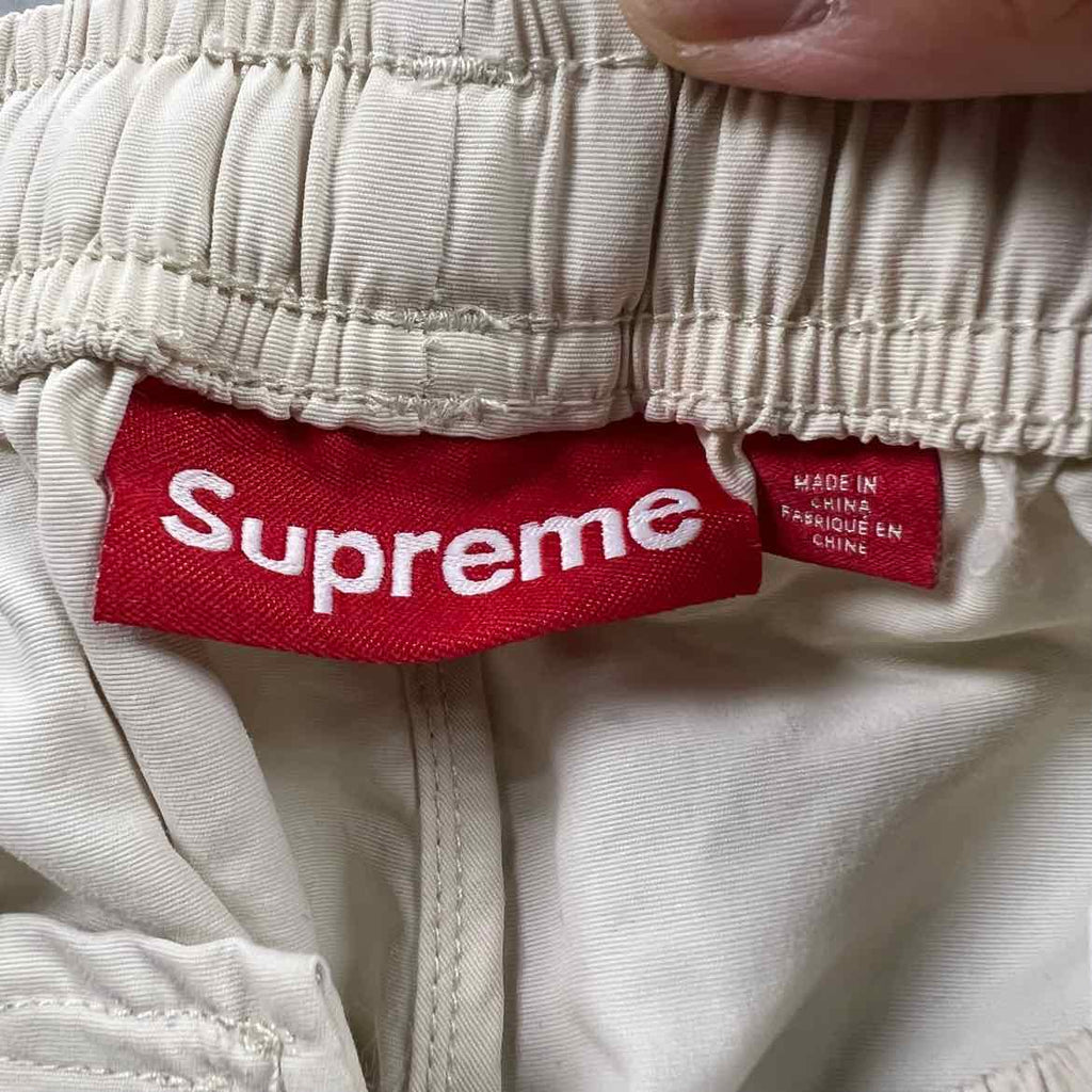 Supreme Track Pants "WARM UP" White Used Size S