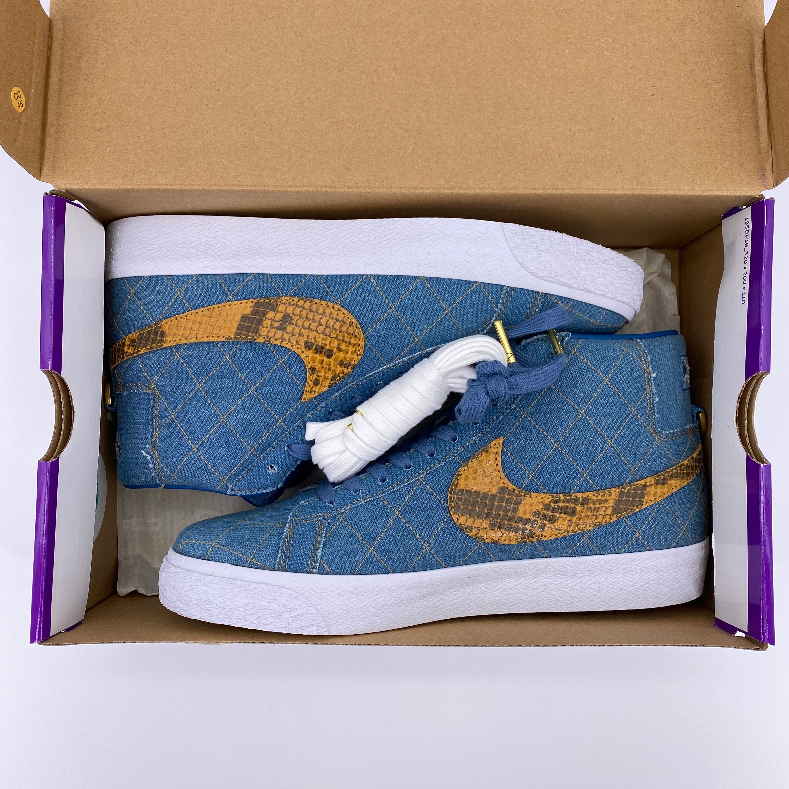 Nike SB Zoom Blazer Mid QS 2 &quot;Supreme Denim&quot; 2022 New Size 8