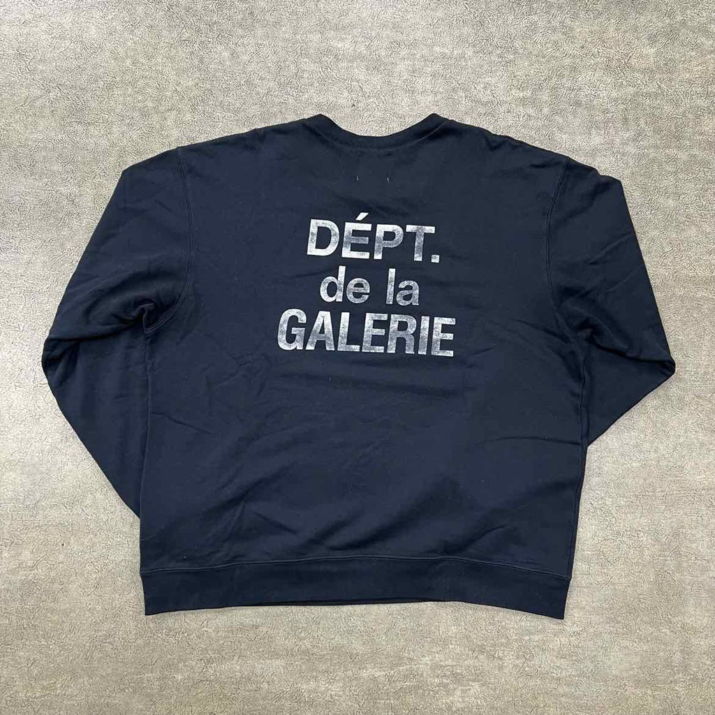 Gallery DEPT. Crewneck Sweater "FRENCH SOUVENIR" Black Used Size 2XL