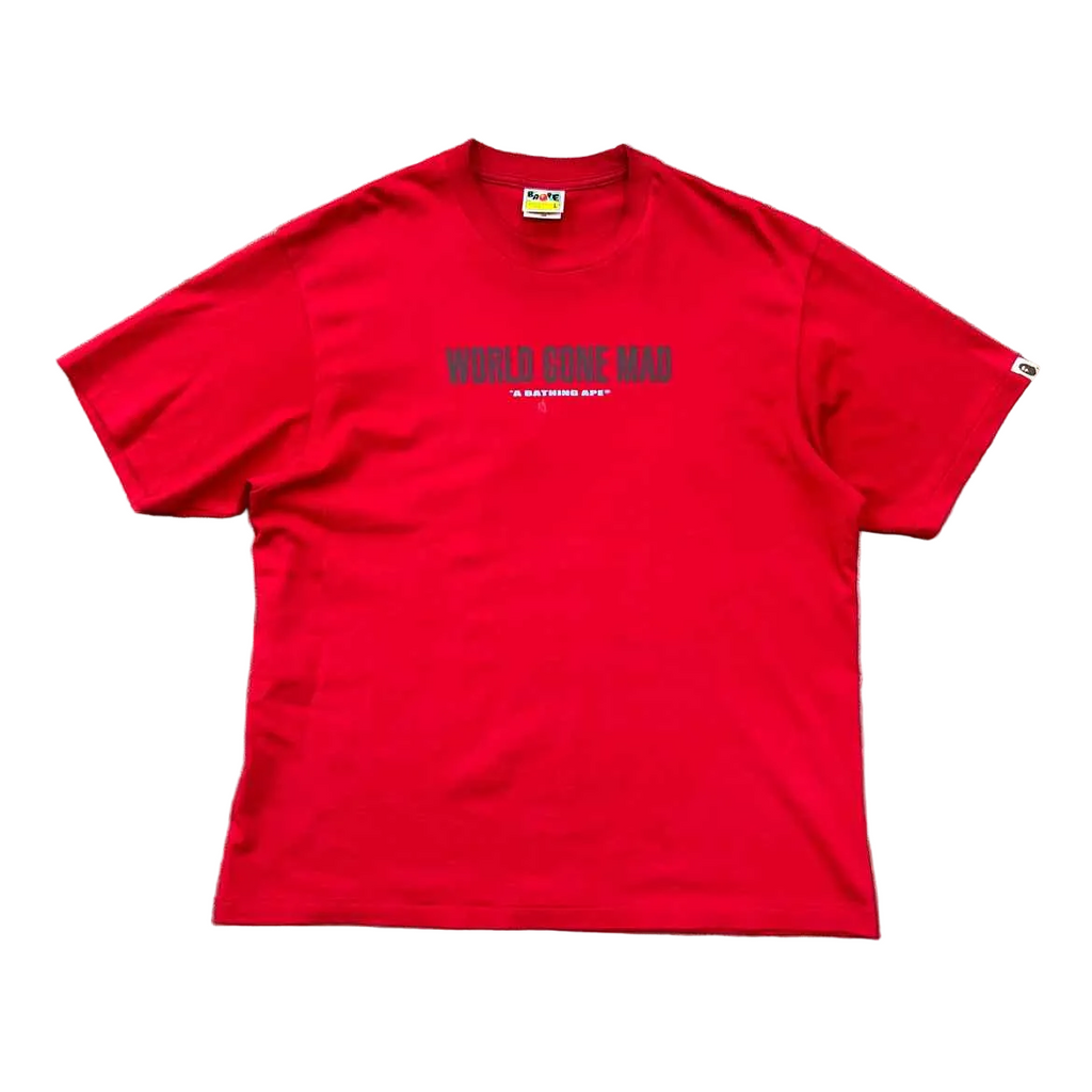 Bape T-Shirt "SLOGAN" Red Used Size L