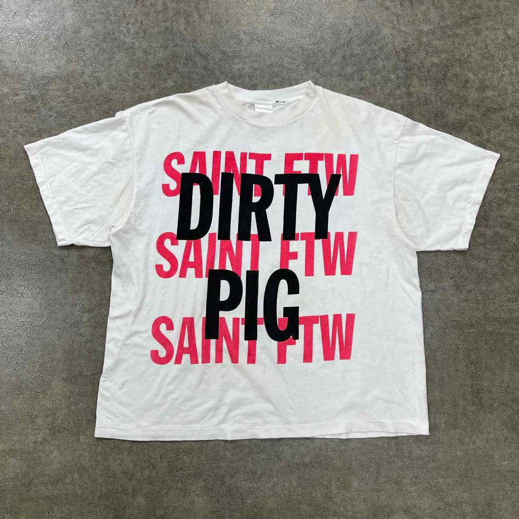 Saint Michael T-Shirt "DIRTY PIG" Cream Used Size 2XL
