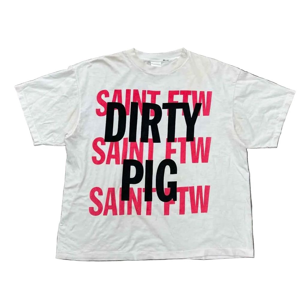 Saint Michael T-Shirt "DIRTY PIG" Cream Used Size 2XL