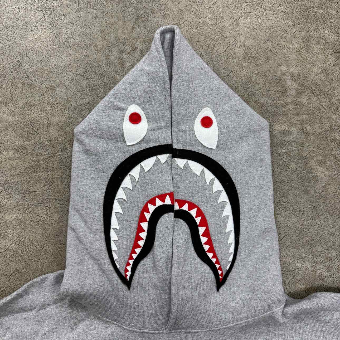 Bape Hoodie &quot;SHARK&quot; Grey New Size XL