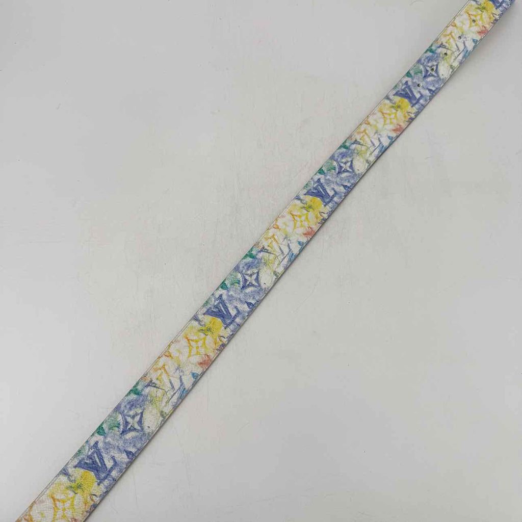 Louis Vuitton Belt "CEINTURE" Used White Size 44