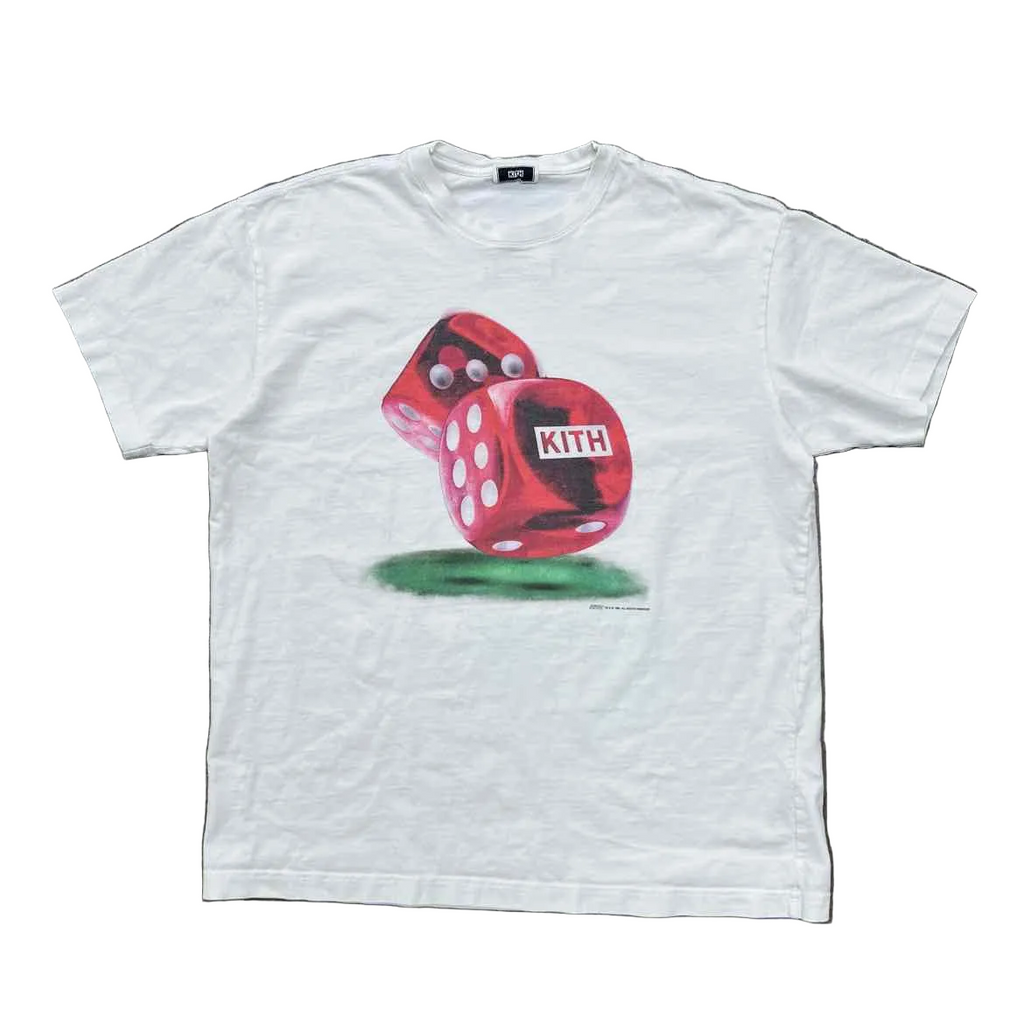 Kith T-Shirt "HIGH STAKES" White Used Size L