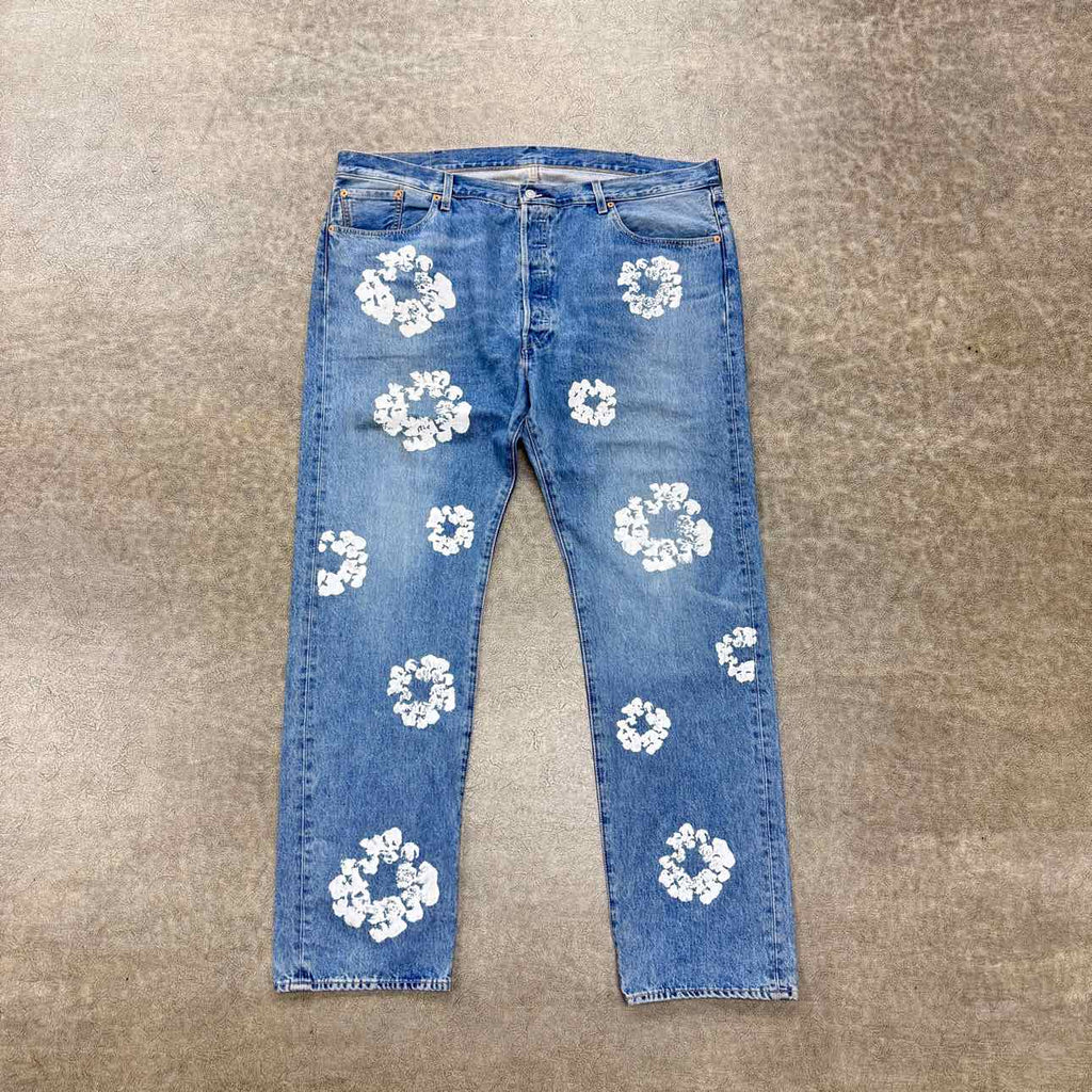 Denim Tears Jeans "COTTON WREATH" Blue Used Size 42