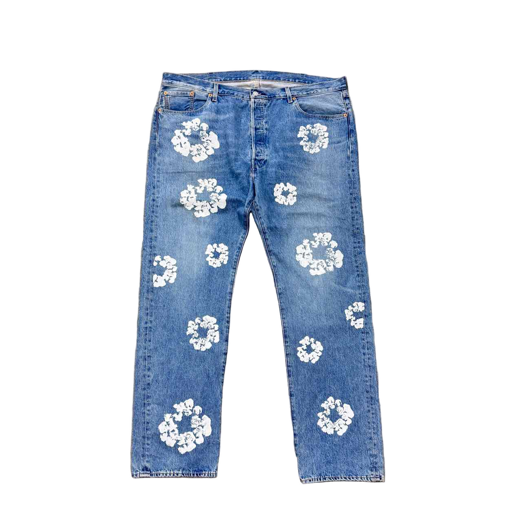 Denim Tears Jeans "COTTON WREATH" Blue Used Size 42