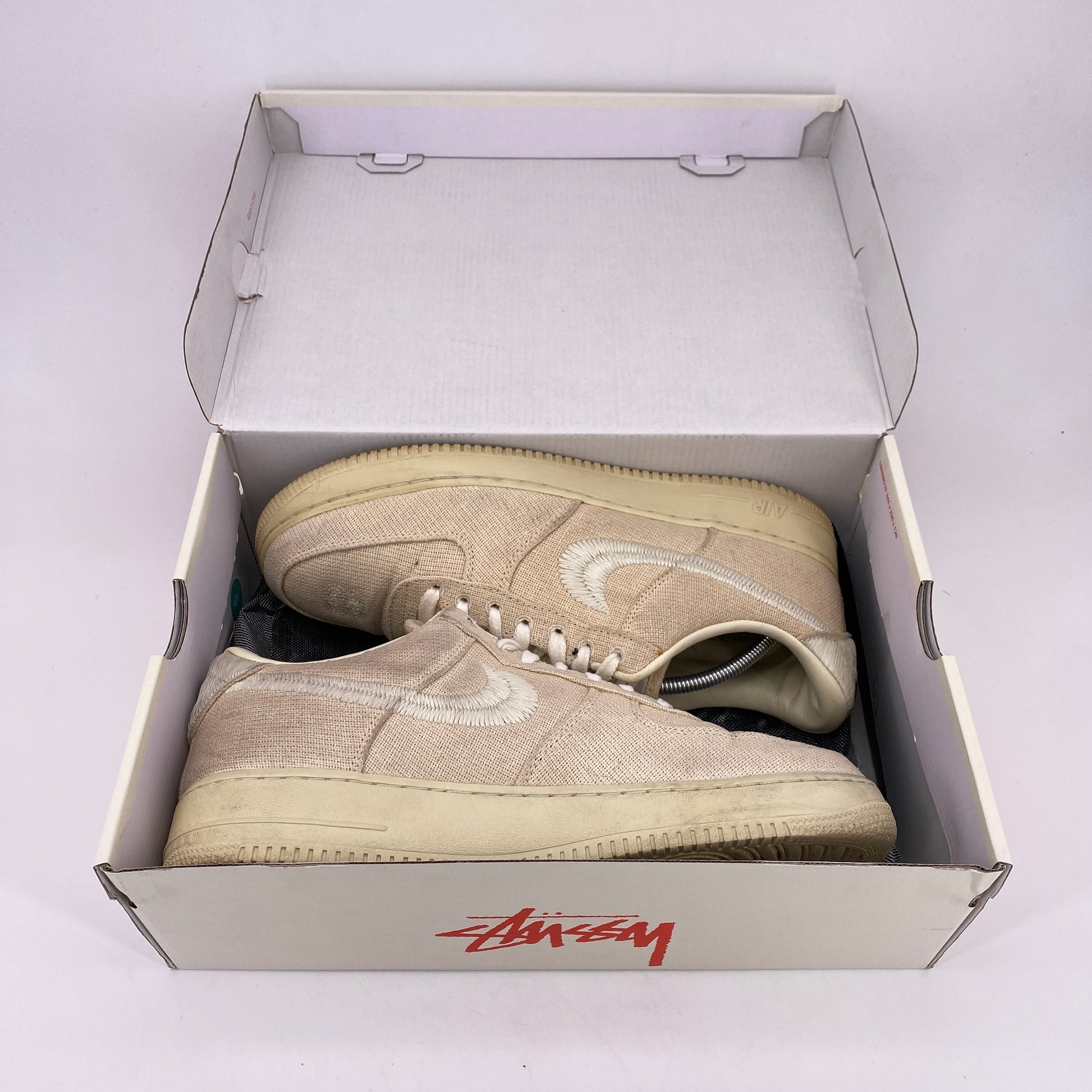 Nike Air Force 1 Low &quot;Stussy Fossil&quot; 2021 Used Size 12