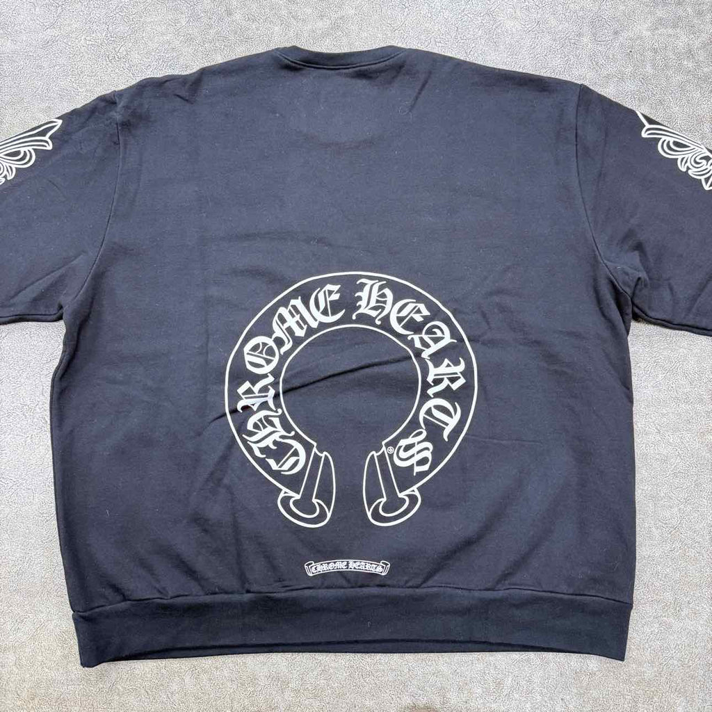 Chrome Hearts Crewneck Sweater "HORSESHOE" Black Used Size XL