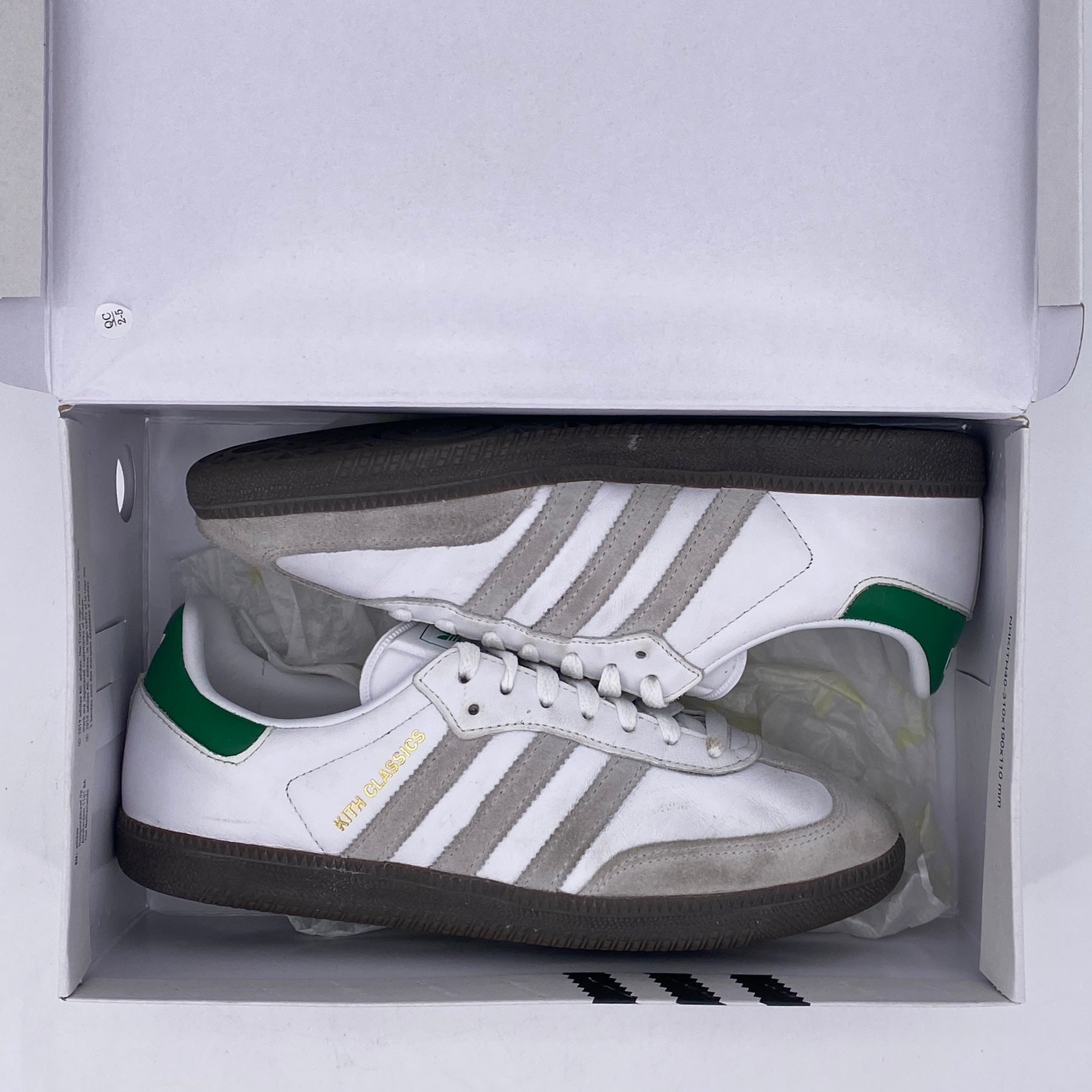 Adidas Samba &quot;Kith White Green&quot; 2022 Used Size 8.5