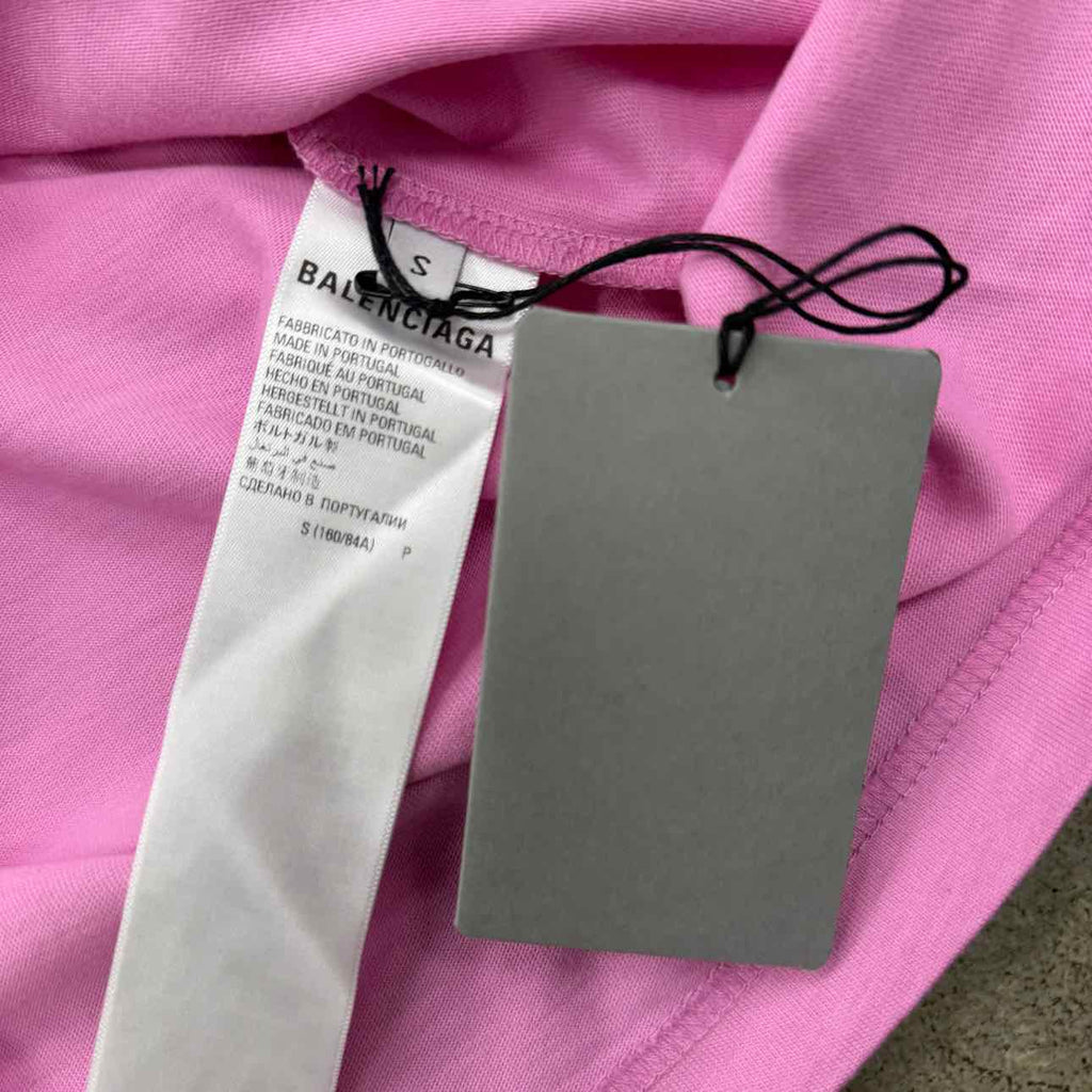 Balenciaga T-Shirt "PARIS DIAMOND" Pink New Size S