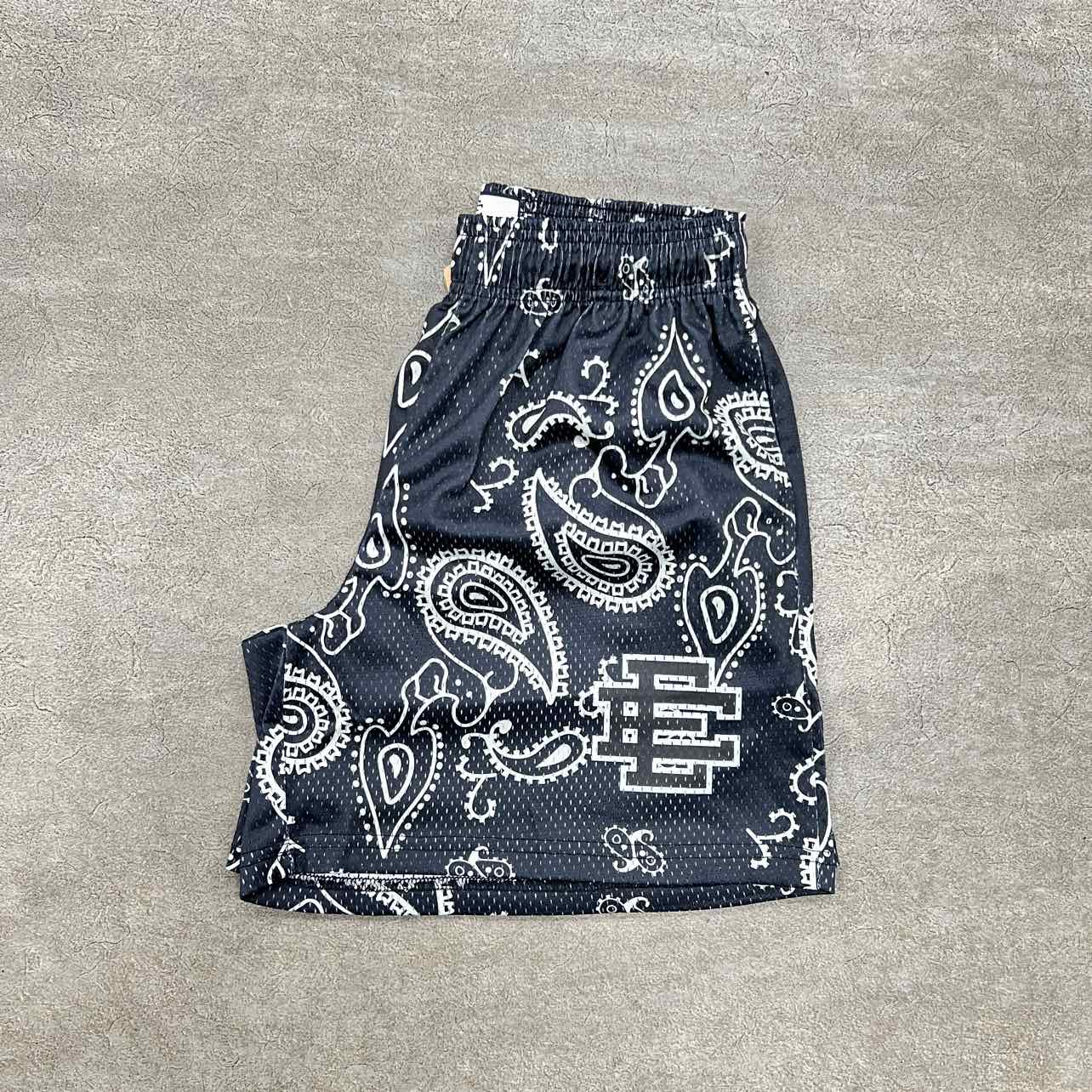 Eric Emanuel Mesh Shorts &quot;PAISLEY BLACK&quot; Black New Size S