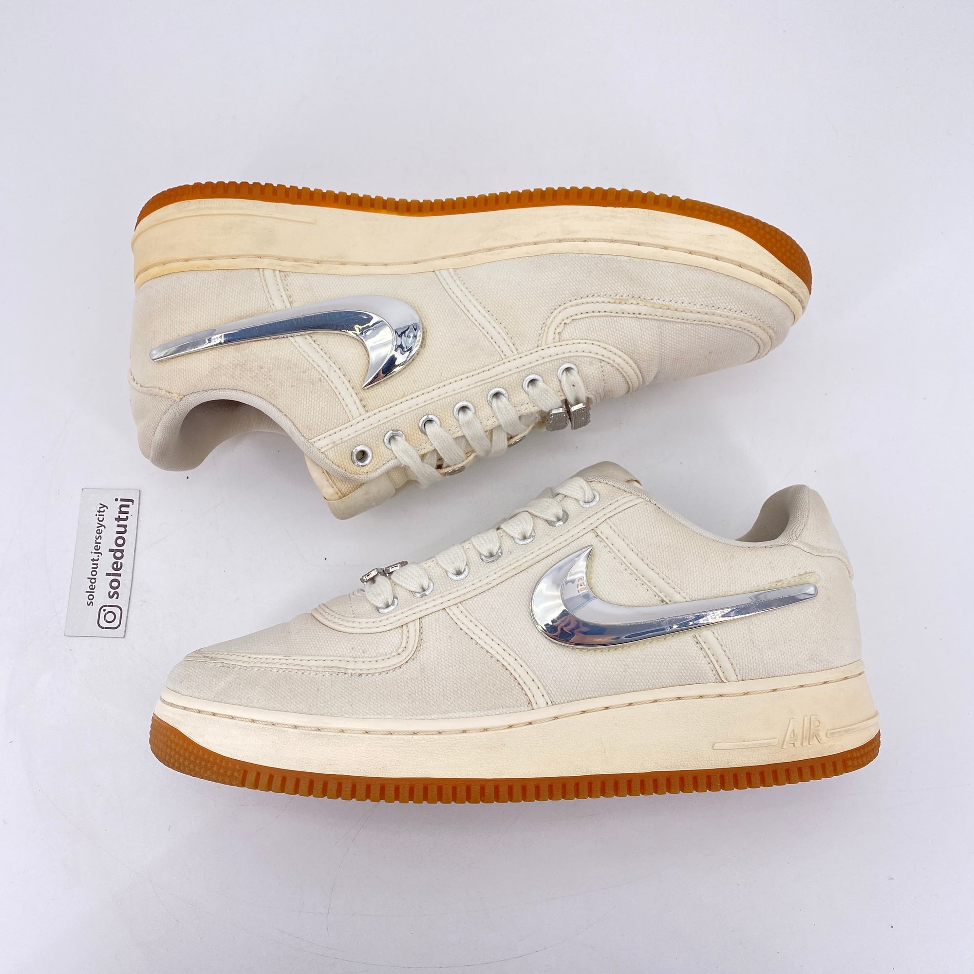 Nike Air Force 1 Low &quot;Travis Scott Sail&quot; 2018 Used Size 10