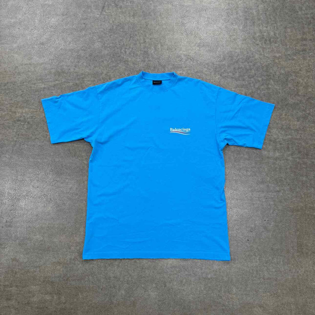 Balenciaga T-Shirt "CAMPAIGN" Blue New Size M