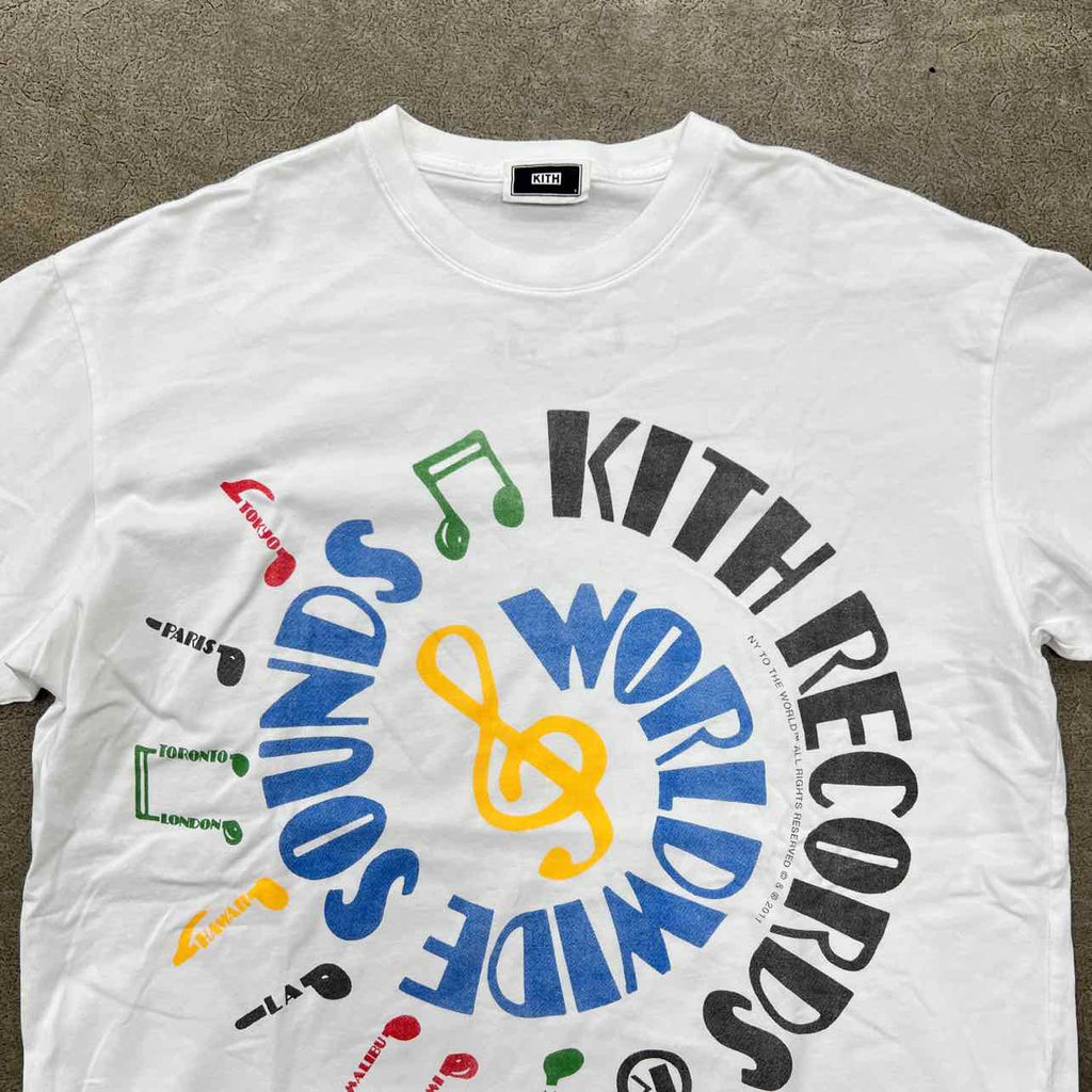 Kith T-Shirt "KITH RECORDS" White Used Size S
