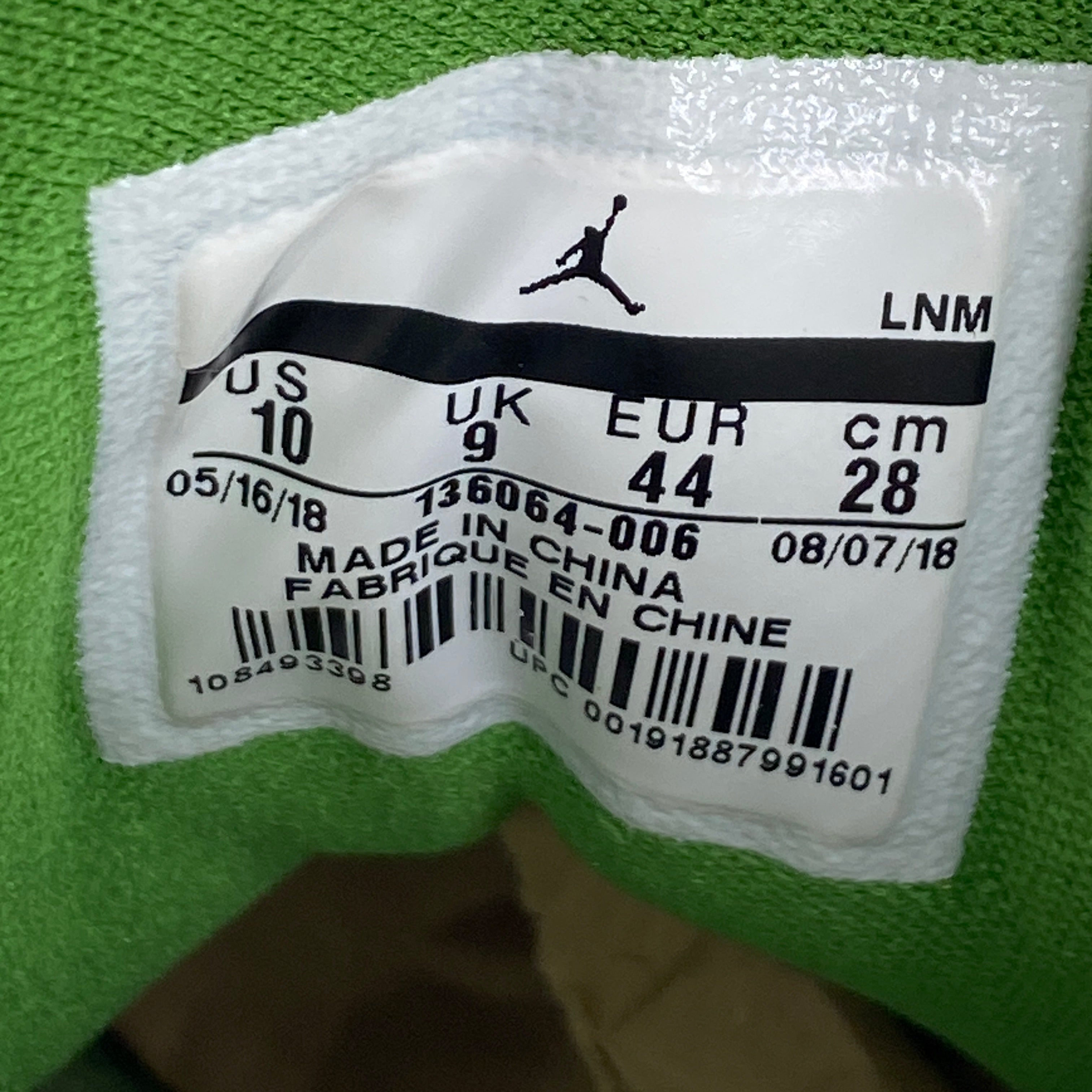 Air Jordan 3 Retro &quot;Clorophyll&quot; 2018 Used Size 10