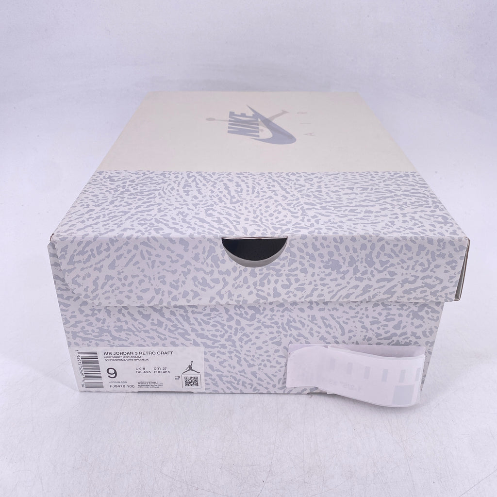 Air Jordan 3 Retro "Craft Ivory" 2024 New Size 9