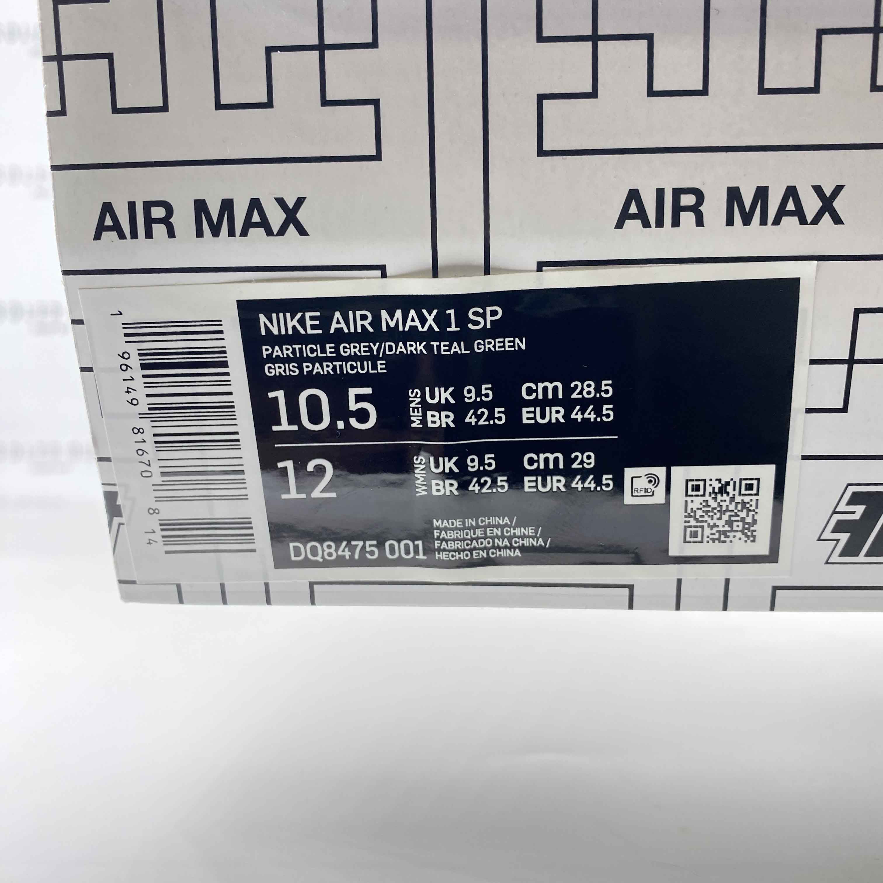 Nike Air Max 1 SP &quot;Kasina Won-Ang Grey&quot; 2022 New Size 10.5