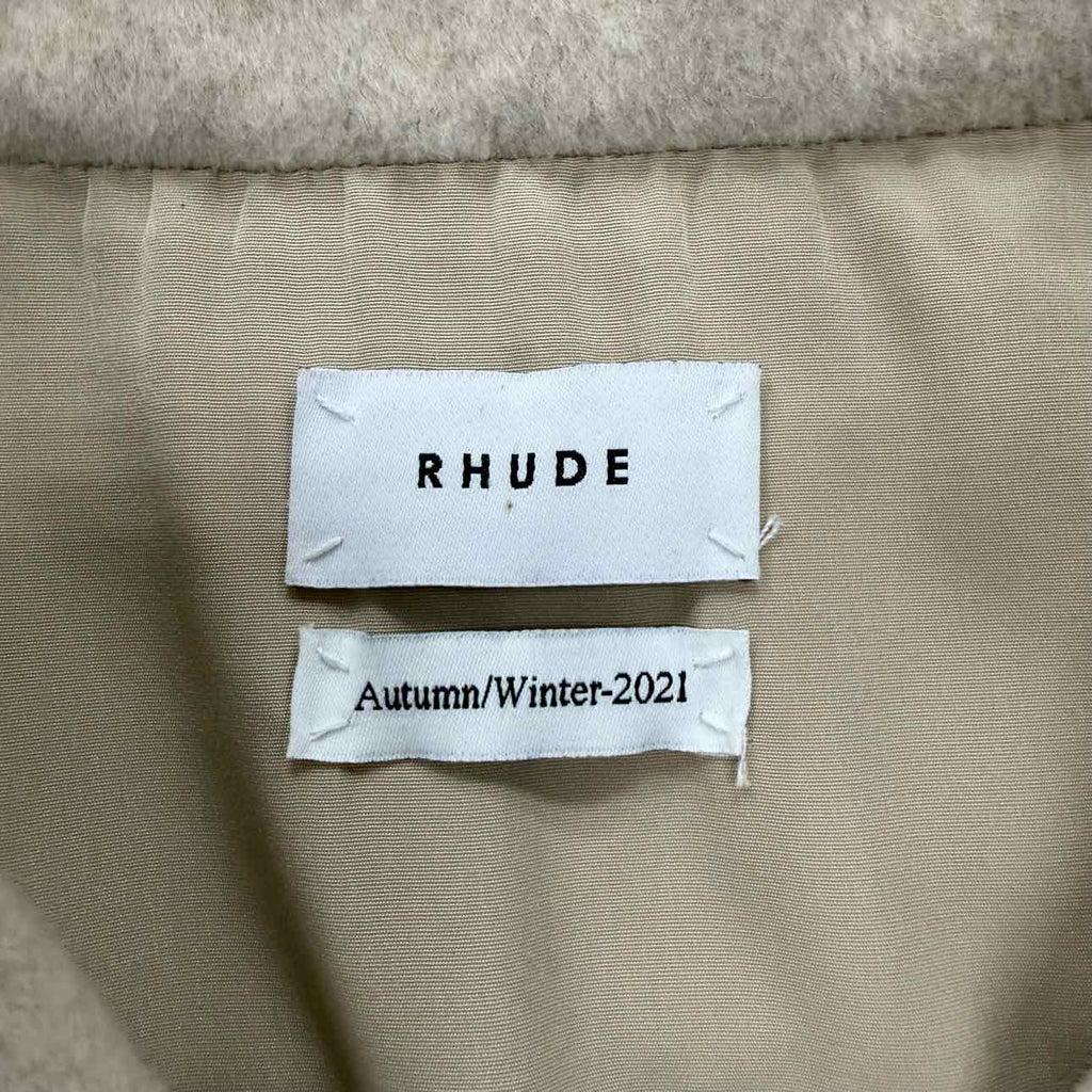 Rhude Varsity Jacket "CARDIGAN" Beige Used Size S