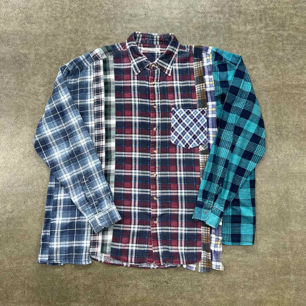 Needles Button Up "REBUILT" Multi-Color Used Size XL