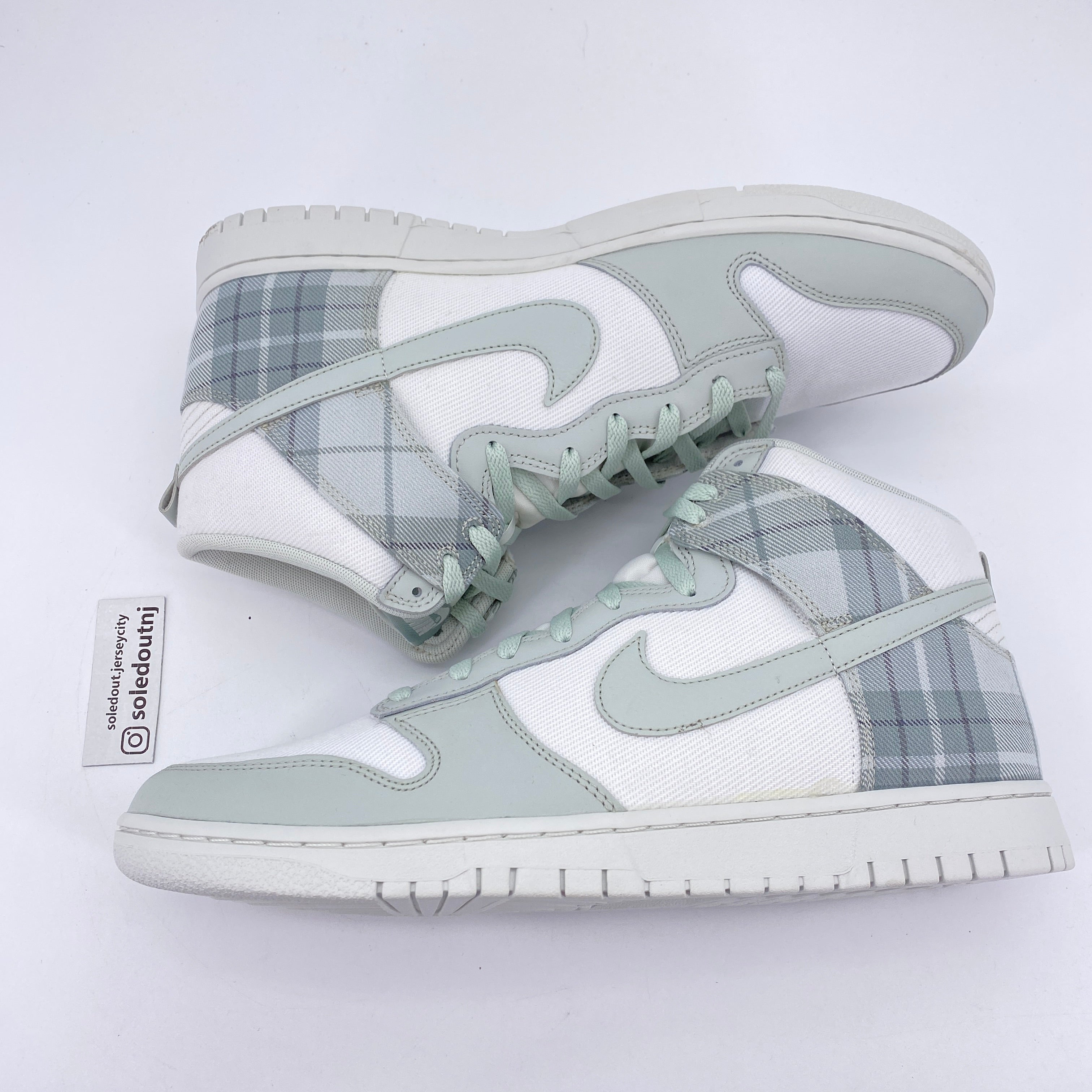 Nike Dunk High &quot;Plaid Light Green&quot; 2023 New Size 14