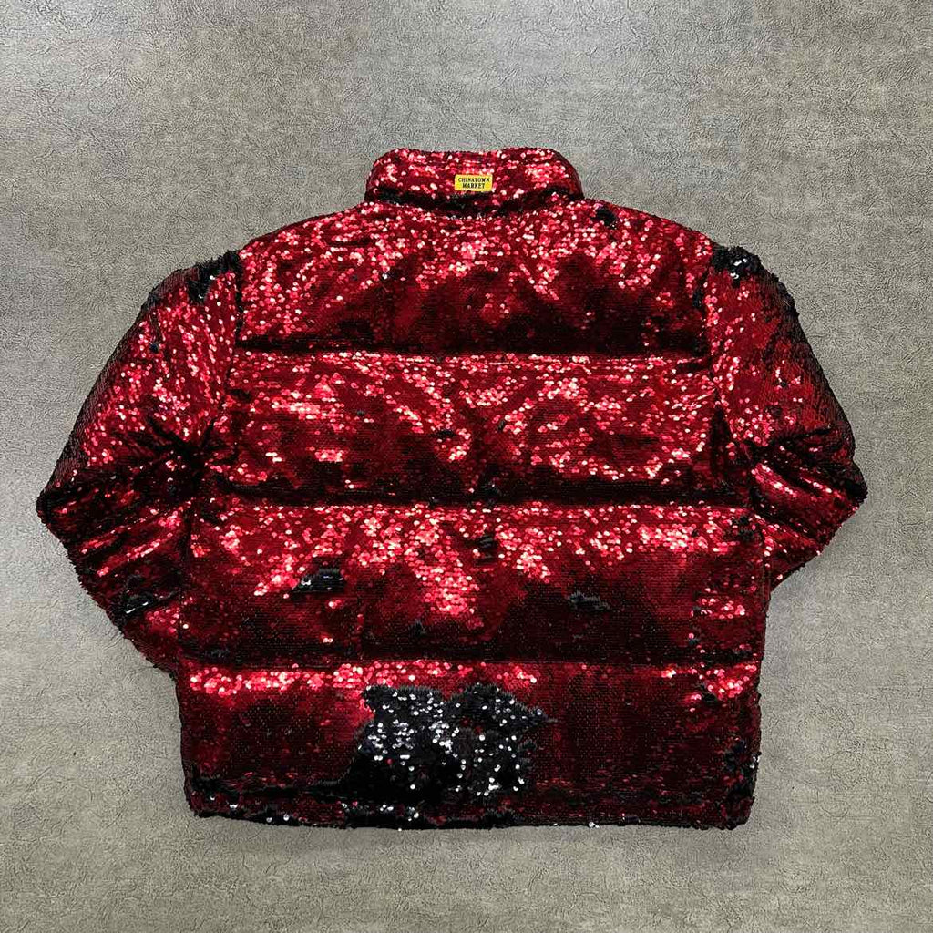 Chinatown Market Jacket "SEQUIN" Red Used Size S